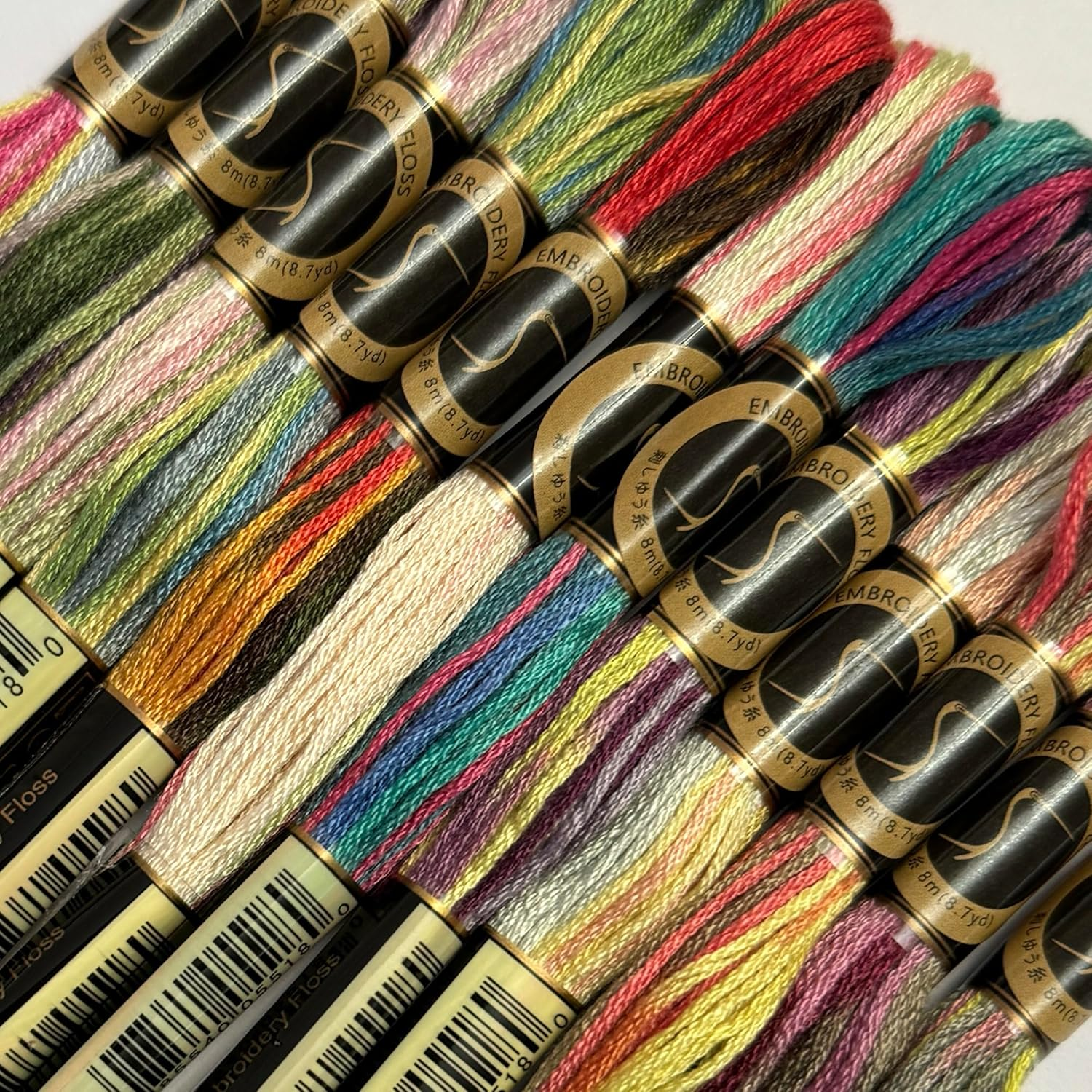 12 Skeins Magical Color Variations Floss Pack Six Strand Embroidery Variegated Cross Stitch Threads, Multi Color Set A image number 2