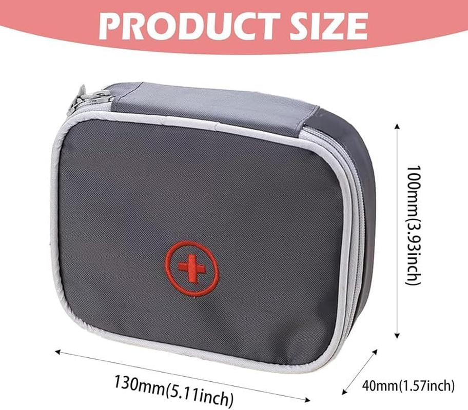 Portable First Aid Bag Medication Storage Bag, 1Pc Empty Travel Medicine Bag, Mini Travel Medicine Pouch,Small Medical Organizer Storage Pouch for Office Travel, Grey image number 6