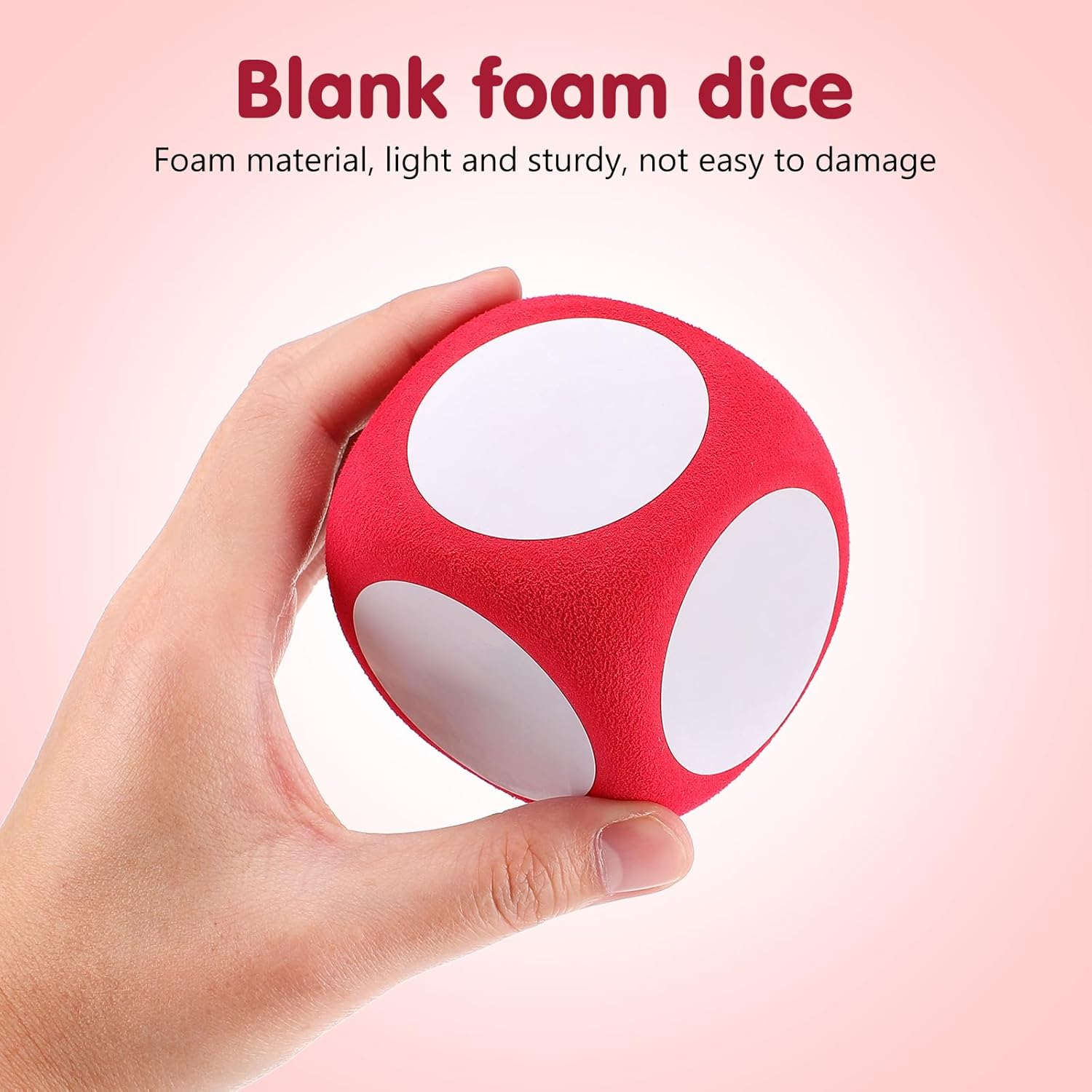 SHINEOFI 4Pcs DIY Blank Dice Classroom Writable Dice Wipe off Education Blank Dice DIY Rounded Foams Game Dice for Kids Math Teaching Accessories image number 6