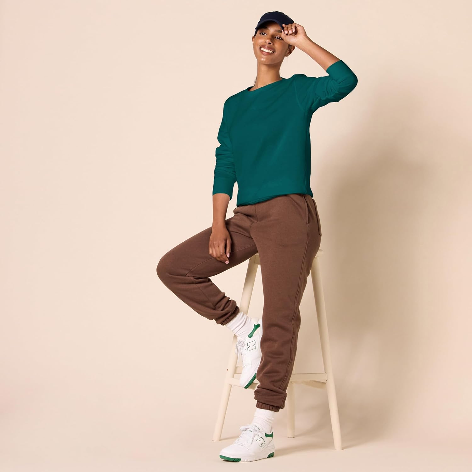 Amazon Essentials Women'S French Terry Fleece Crewneck Sweatshirt (Available in plus Size), Dark Green, Xx-Large