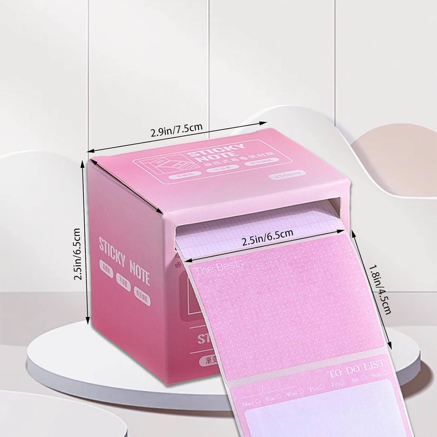 Fkereg 2 Pack Pull-Out Full Adhesive Sticky Notes Roll Tape 512 Sheets 8 Patterns, 1.8 X 2.5 Inch Cute Sticky Note Pads, Colorful Self-Stick Memo Paper Pad Label Stickers for Writing, Blue & Green image number 4