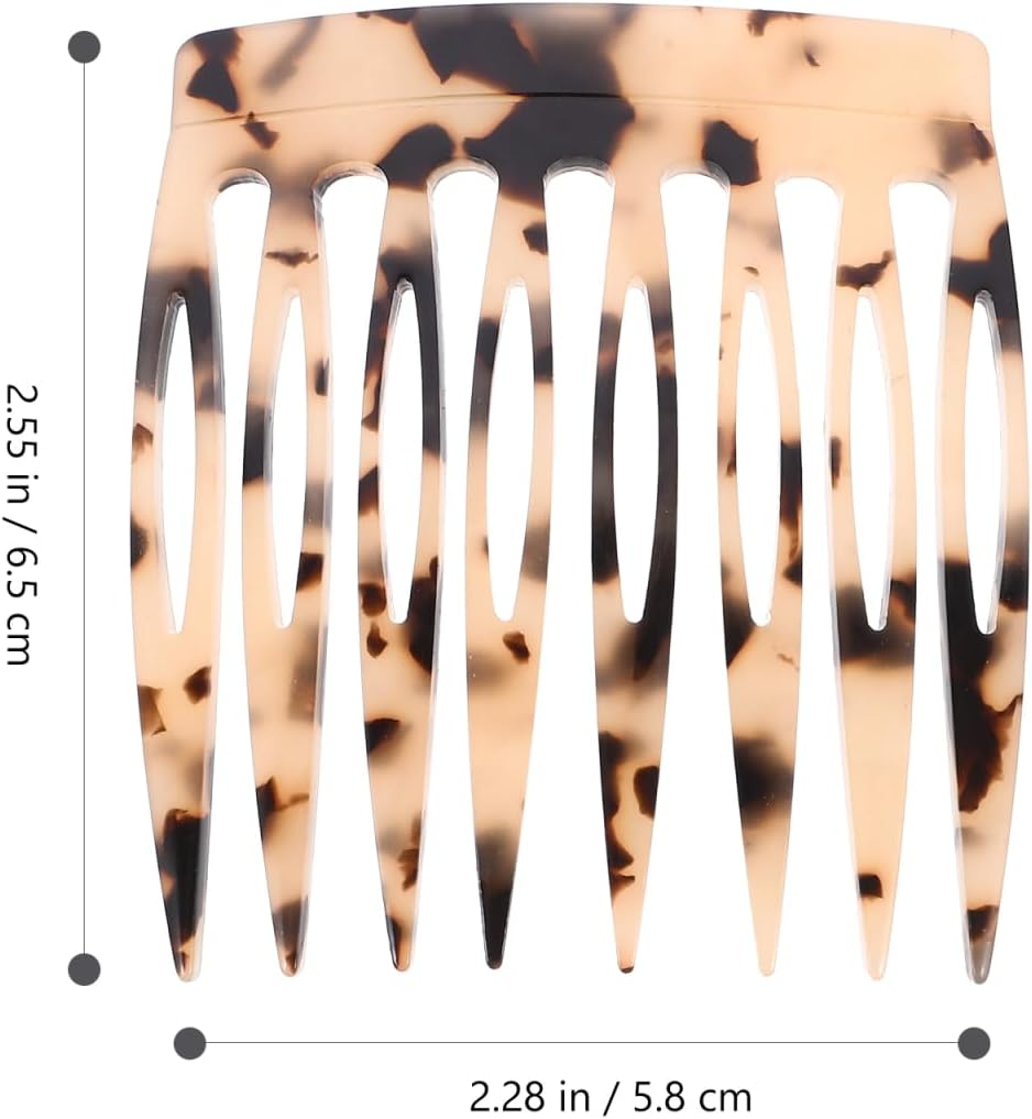 FRCOLOR Hair Side Comb for Women Lightweight Acetate Sheet Small Hair Comb Slides Stylish Styling Accessory for Fine Thin Daily Wear and Parties - As Shown1X2Pcs image number 4