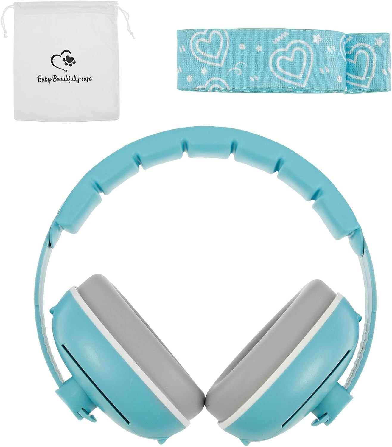 Baby Ear Muffs, 2-In-1 Comfortable Baby Ear Protection with Adjustable Headband, Effective Noise Reduction