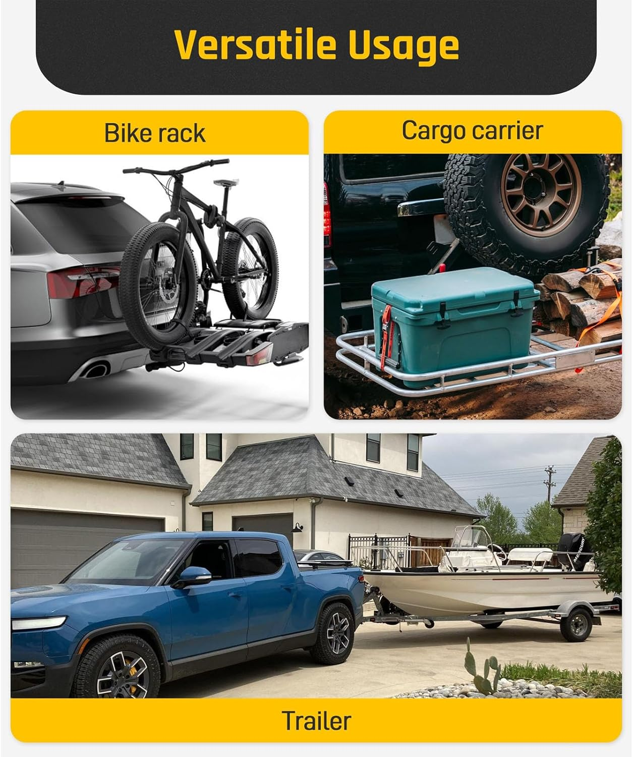 Jiawu 2 Inch anti Rattle Hitch Clamp, anti Rattle Hitch Tightener for 2 Inch Hitches, Heavy Duty Trailer Hitch Stabilizer for Trailers & Trucks, Trailer Hitch anti Rattle Device (Matte Black) image number 2