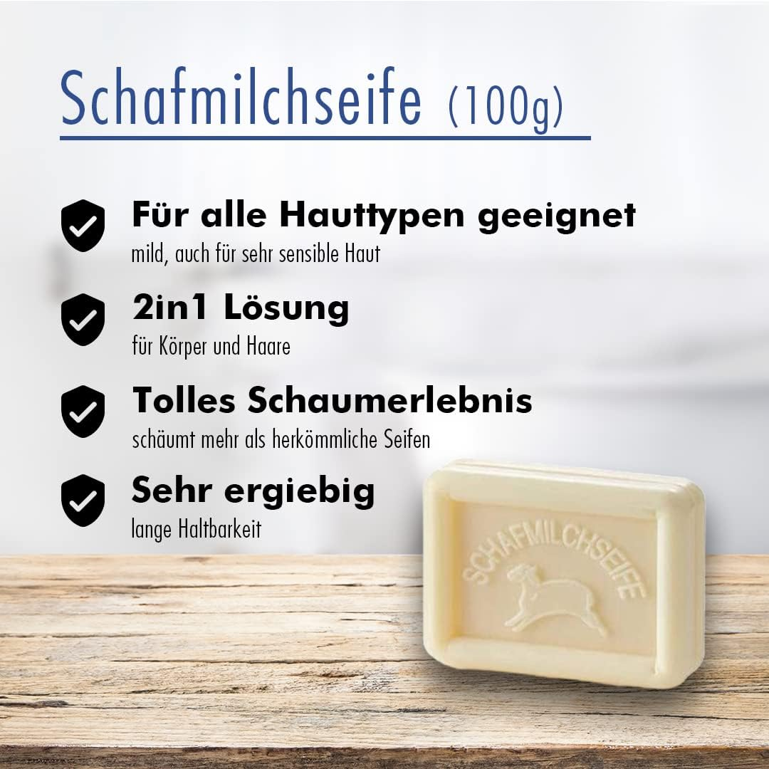 Buen Camino Washing Set Soap Set for Jakobsweg Sheep'S Milk Soap + Soap Box + 4 Pieces Soap Bags Firm Shower for Body and Hair Suitable for Sensitive Skin Odour Meadow Fragrance image number 2