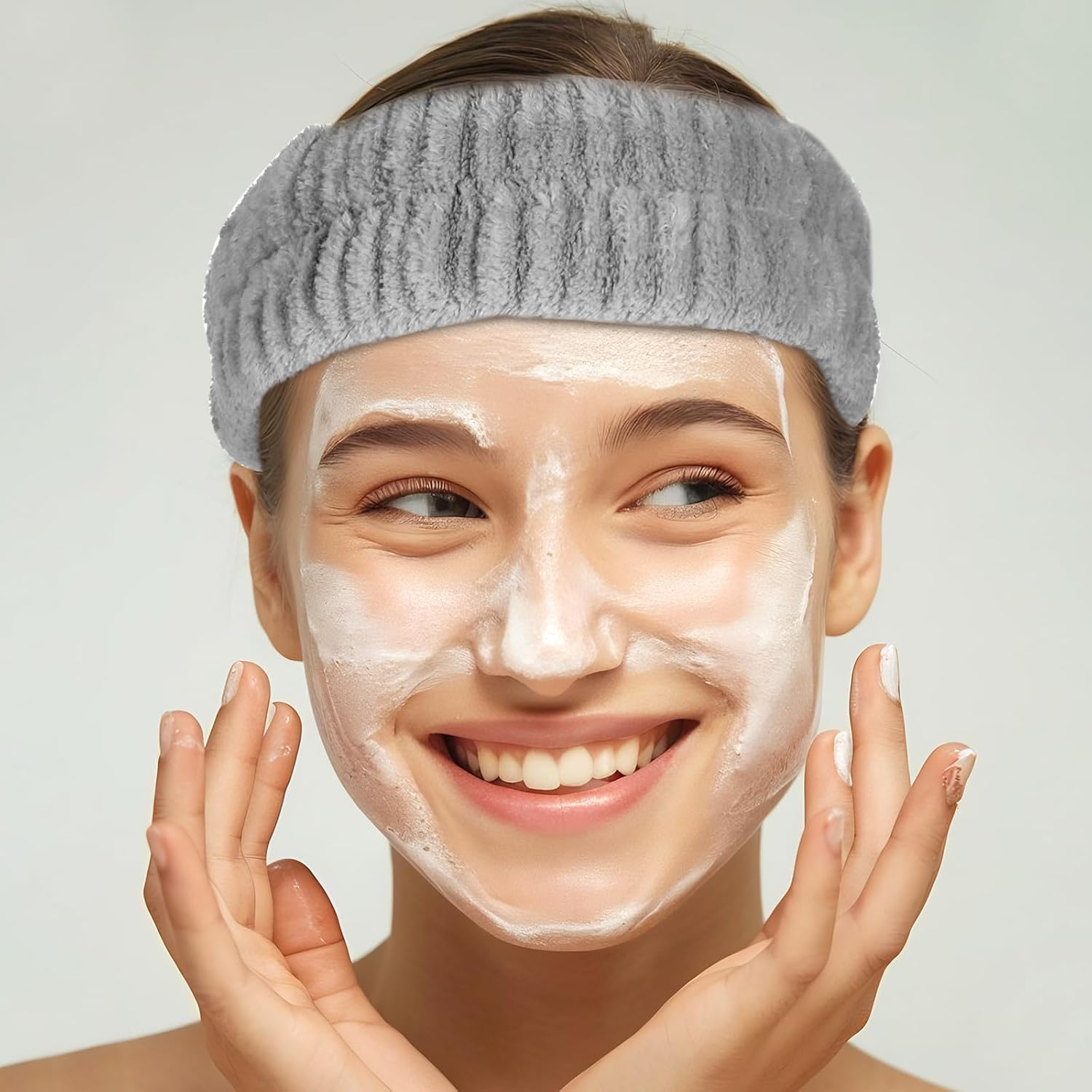 GEEHUA 2Pcs Spa Headbands, Head Bands Mens Hair Band Makeup Headband for Washing Face Absorbent Elastic Skin Care Headband Wrap for Women Yoga Sports Shower Exercise image number 4