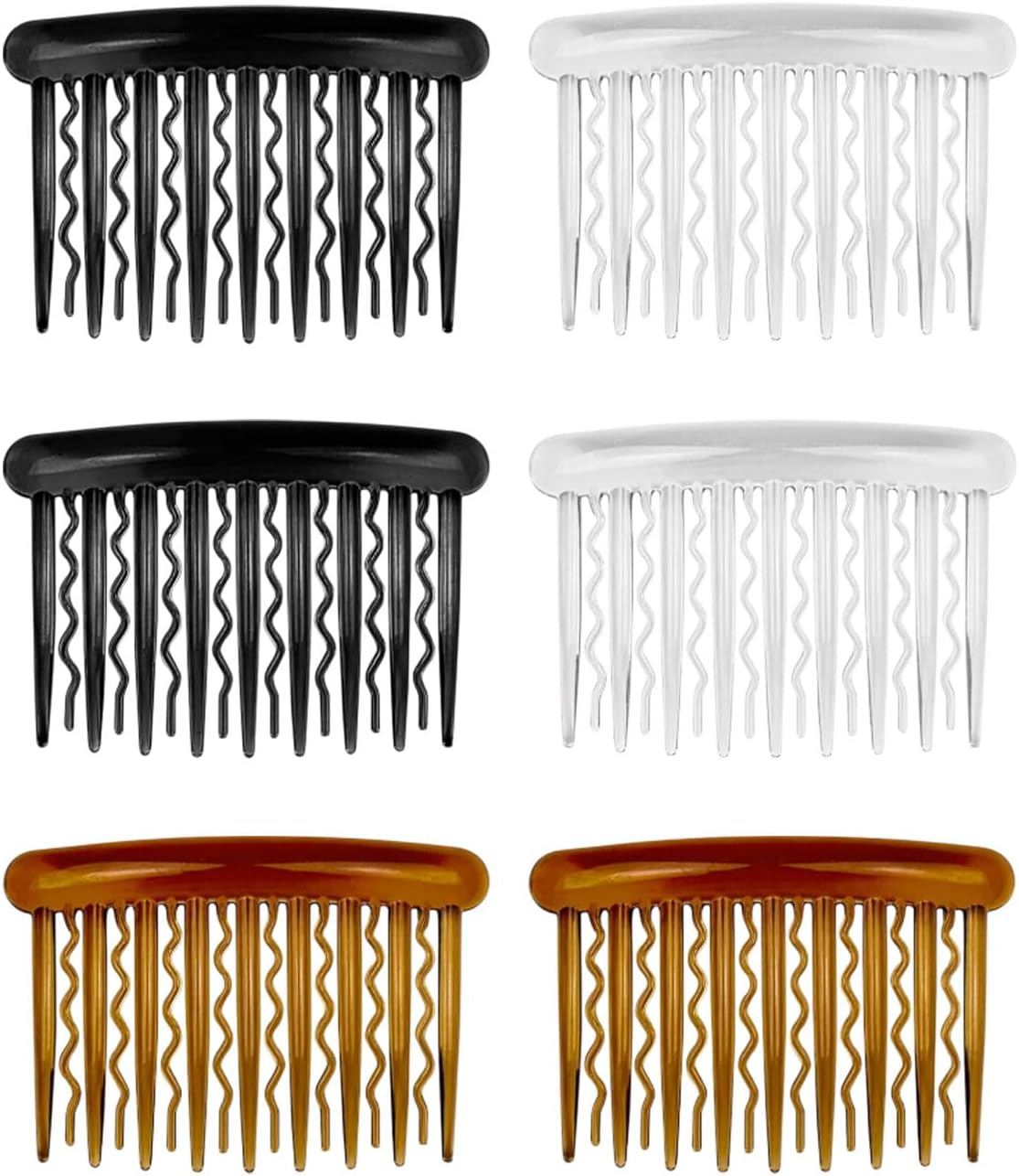 TPZORJX Pack of 6 Hair Combs for Clip-In, Hair Comb, French Twist Hair Combs, Plastic Side Combs with 17 Teeth Hair Comb for Girls and Women
