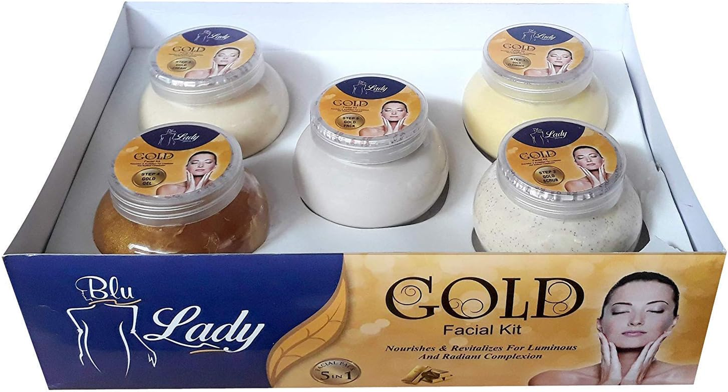 Prifix Blue Lady Aroma Magic Gold Facial Kit for Men and Women Glowing Skin Care Treatment Instant Glow Care for Beauty Radiance Booster Facial Foam | Gold Facial Kit All Skin Types | Aroma Gold image number 1