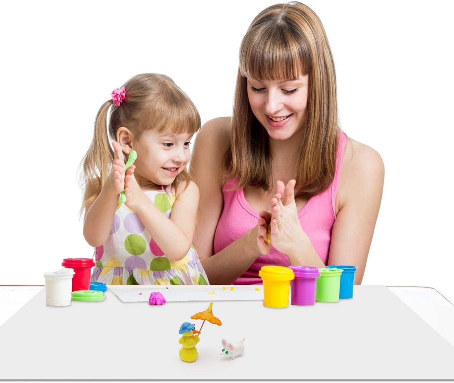 LONGFITE Extra Large Table Desk Mat Thick Silicone Place Mats Non Skid and Heatproof for Pastry Dough Rolling, Kids Craft Counter Top Protector (31.5 X15.7 Inch(80X40Cm)) image number 3