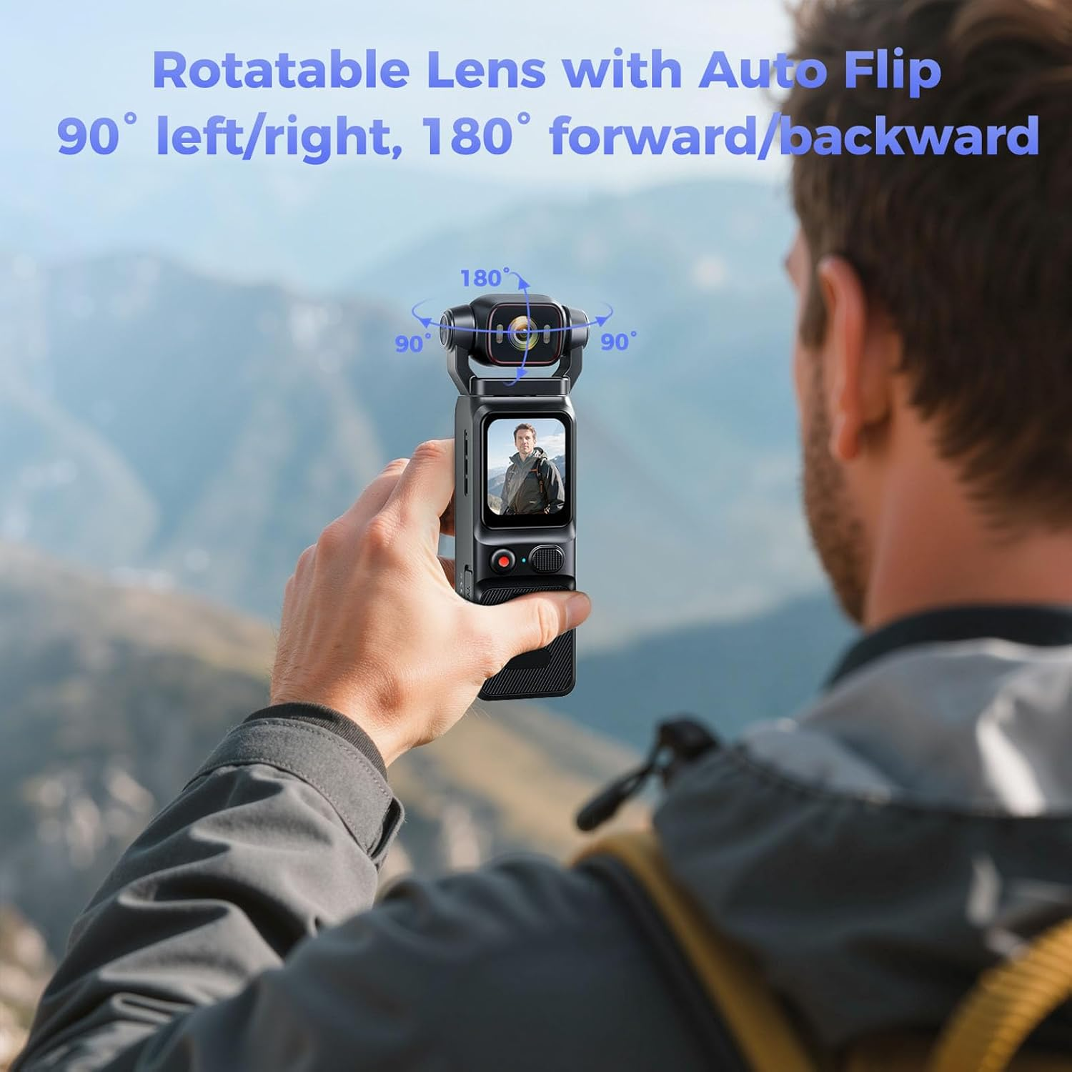 MENDUNER 4K Handheld Camera with 1.69" Touchscreen, 140&deg; Wide Angle 6 Axis Stabilization, 3000Mah Battery Vlogging Camera, Wifi App Control Support 48MP Photo Slow Motion image number 2