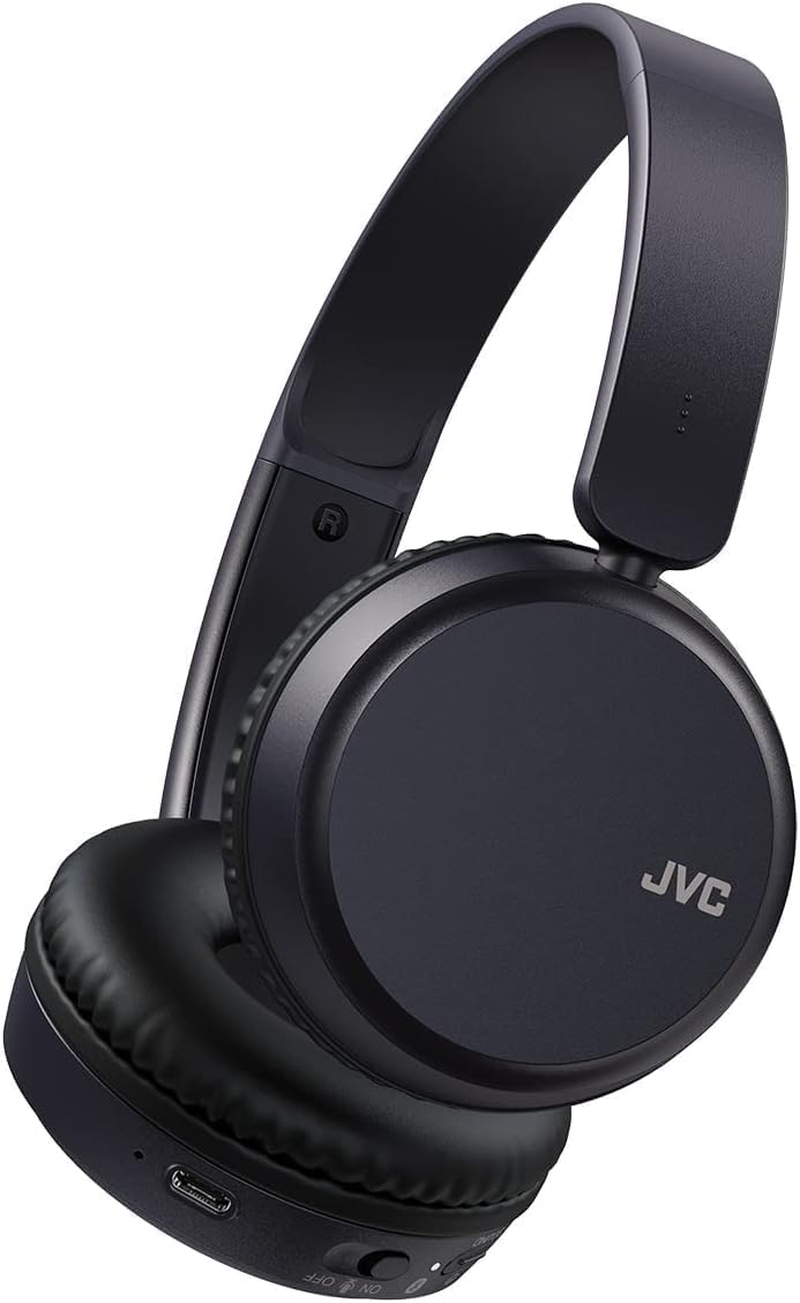 JVC Deep Bass Wireless Headphones, Bluetooth 5.2, Built-In EQ (Bass/Clear/Normal), Multi-Point Connection, Voice Assistant Compatible, 35 Hour Battery Life - HA-Z37W-A (Blue)