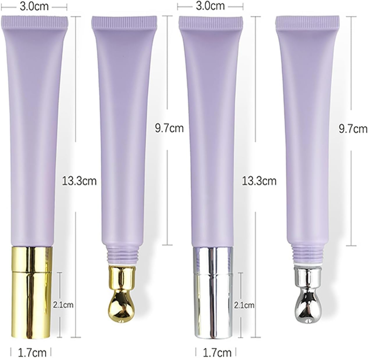 2 Pcs 20Ml Empty Eye Cream Bottle,Empty Eye Soft Squeeze Tubes, Empty Plastic Soft Squeeze Tubes Refillable Cosmetic Eye Cream Tube Bottle Sample Travel Container for Eyecream Lip Balm Gloss (20Ml) image number 2