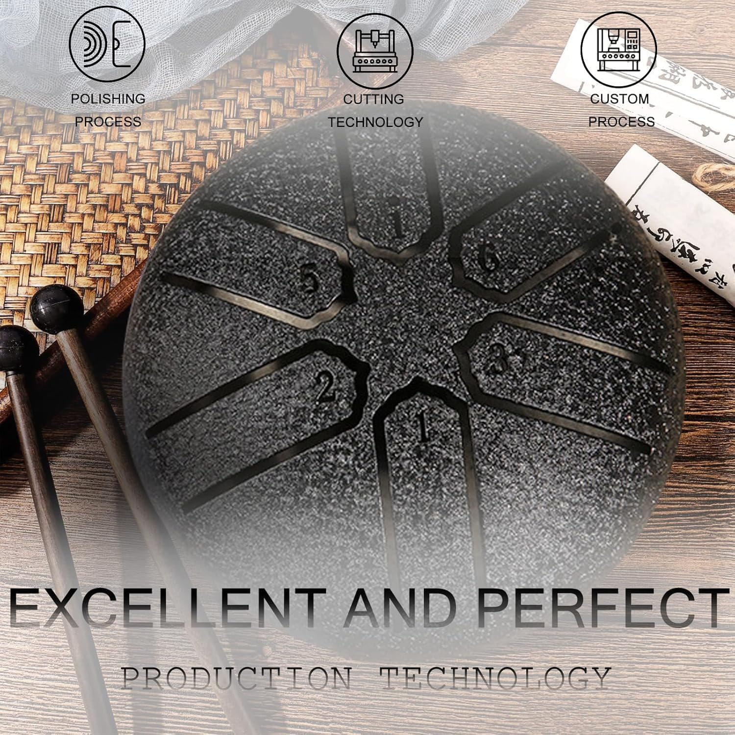 Steel Tongue Drum Rain Chime - Mini 3 Inch Handpan Drum for Outside, Waterproof Rain Drum Instrument with 6 Notes - Perfect for Outdoor Serenity and Relaxation