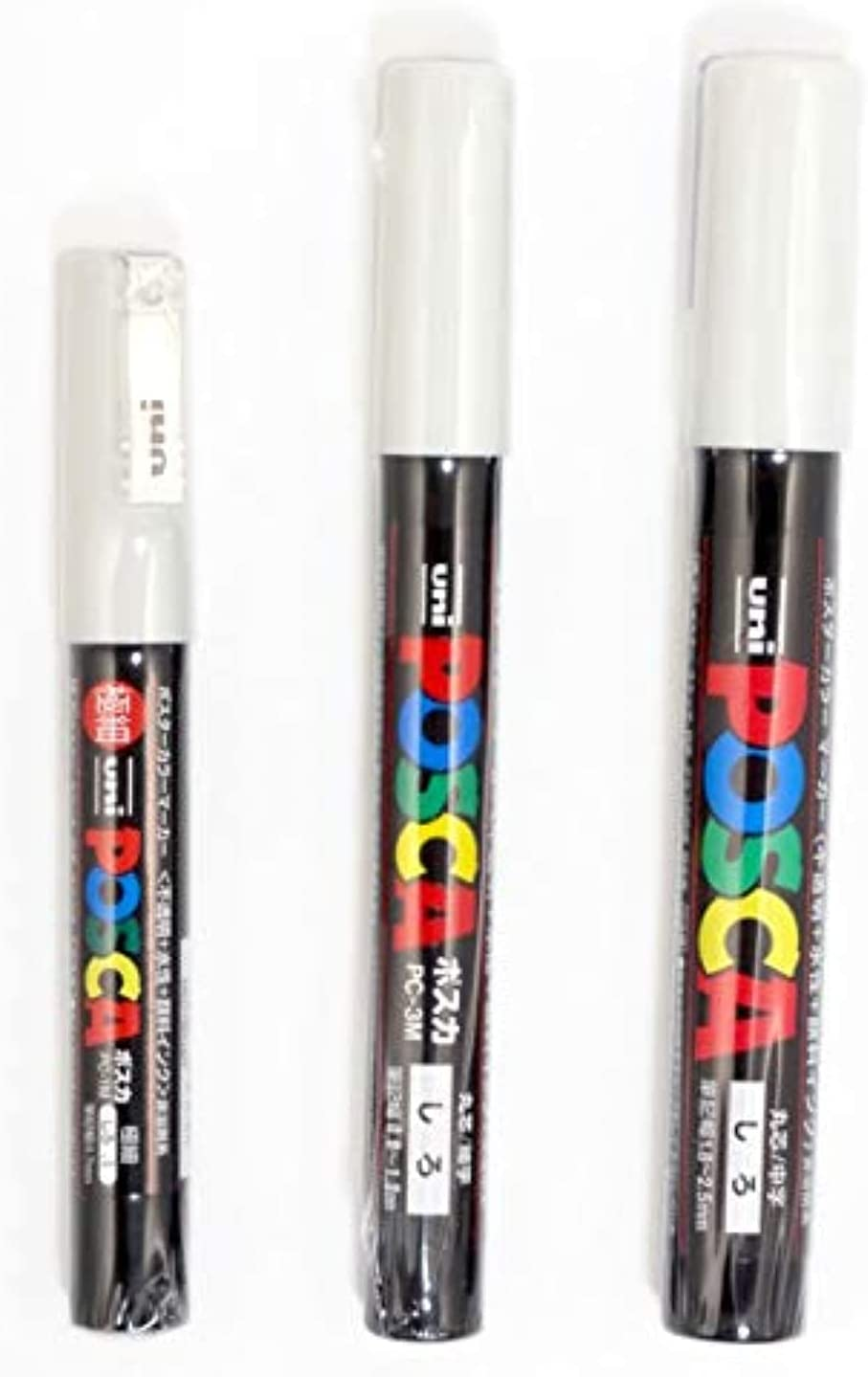 Uni POSCA White = 3 Different Point Sizes per Pack: PC-1M(0.7 Mm), 3M(0.9~1.3 Mm), 5M(1.8~2.5 Mm) image number 2