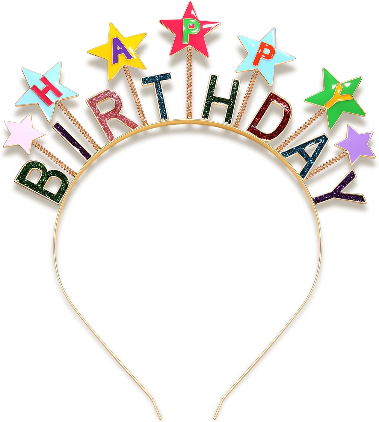 NVENF Birthday Headband Birthday Girl Headbands Happy Birthday Crown Cake Candy Birthday Tiara for Girls, Birthday Accessory (Pattern E) image number 6