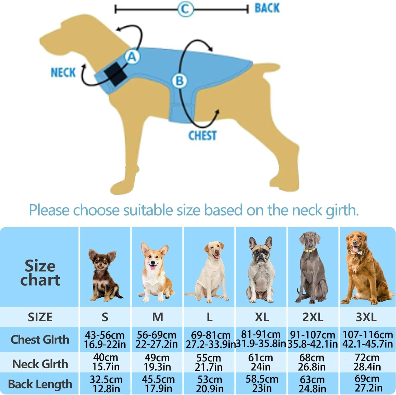 Improved Dog Cooling Vest with Sun Protection, Breathable Mesh Vest for Dogs, Reflective Strips, Adjustable Straps, with D-Snap Harness, Ideal for Small, Medium and Large Dogs, Blue image number 2