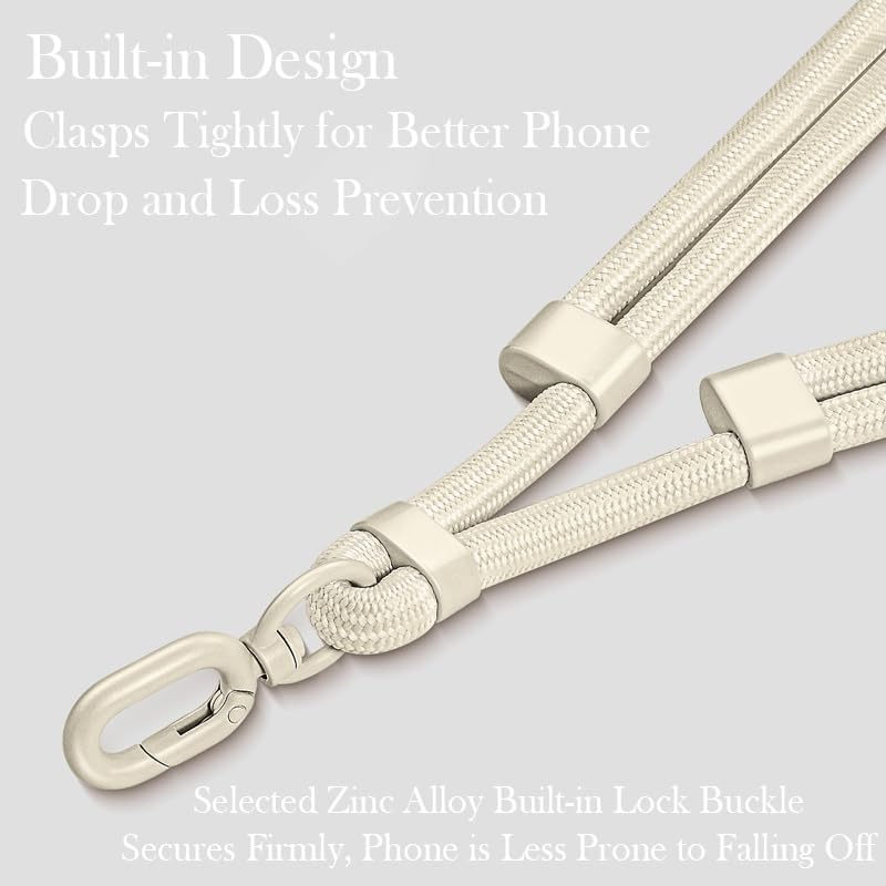 Casecret Mobile Phone Chain Universal Adjustable Mobile Phone Strap for Hanging Mobile Phone Chain Lanyard Neck Strap for Men and Women with Patch Cord for Iphone Samsung Xiaomi Sport Travel Outdoor - A-Black image number 4