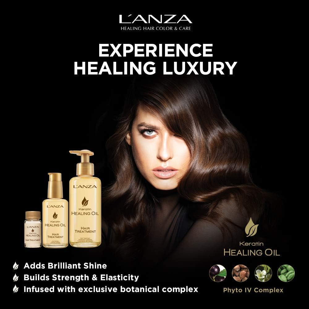 L'ANZA Keratin Healing Oil Hair Treatment (180 Ml), Regenerates, Revives & Nourishes Dry, Damaged Hair & Scalp, with Restorative Phyto IV Complex, Proteins and Triple UV Protection image number 6
