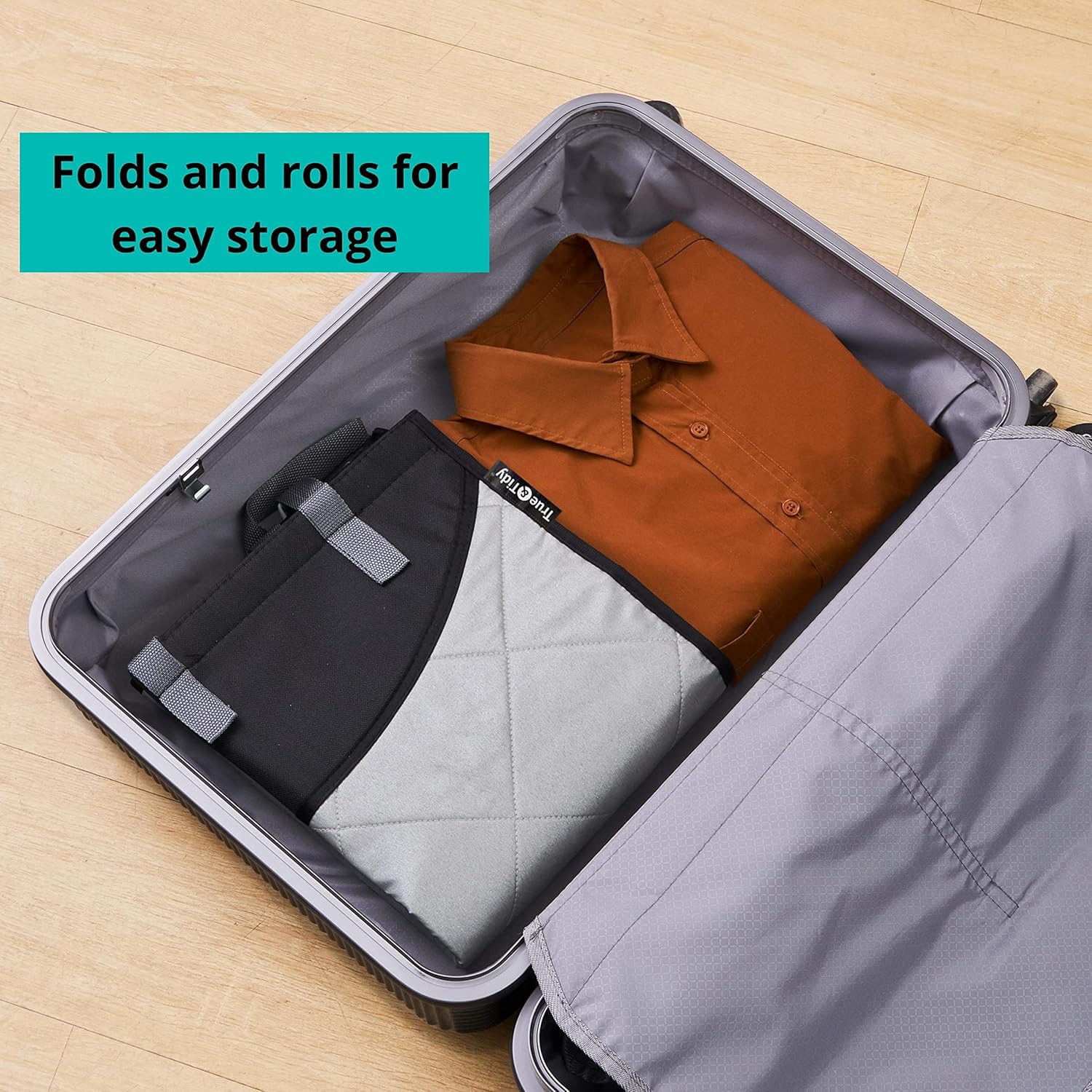 True & Tidy XL over the Door Protective Clothes Steamer Pad, Ironing and Press Pad, Helps Protect Surfaces While Garment Steaming, with 3 Hanger Hooks image number 5