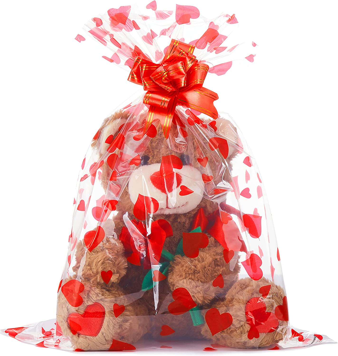 IKASA Bear Stuffed Animal Love Plush Toy with Bow for Valentine Day,Cute 10.6" Plushie with Rose Soft Small Cuddly Toy,Valentine&rsquo;S Day Gifts for Girlfriend Boyfriend Her Girls Boys (Bear) image number 2