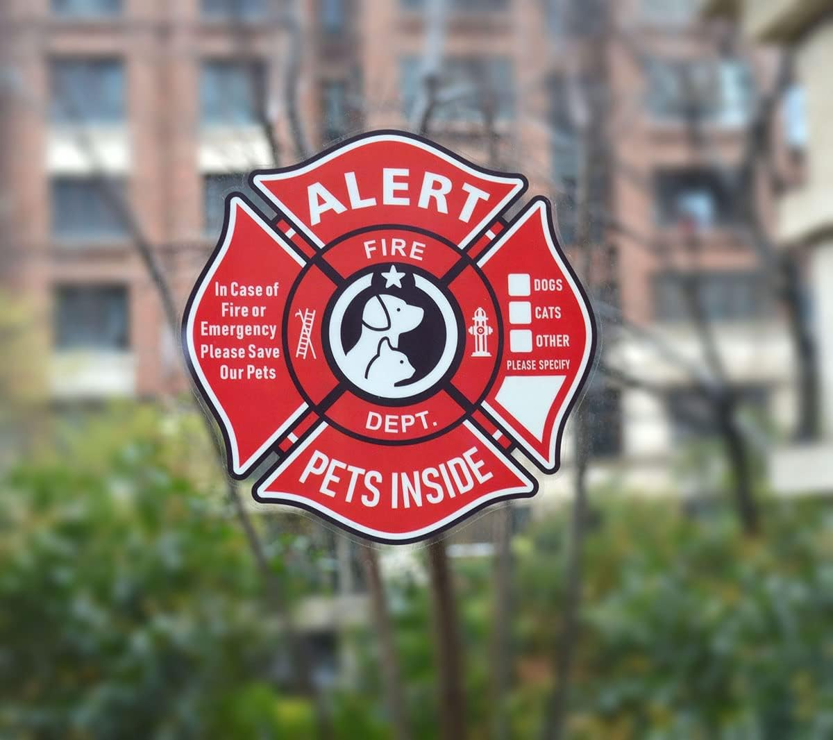 Pet Alert Stickers Static Cling Window Decals Emergency Pets Rescue Sign (10 Pack) with Bonus: Pet Home Alone Wallet Key Tag image number 5