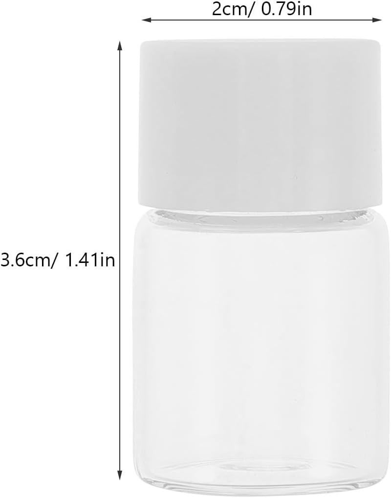 STAHAD 20Pcs 5Ml Glass Bottles with White Caps and Inner Leak-Proof Stoppers, Small Sample Vials for Travel Toner, Essential Oils, and Lab Use image number 6