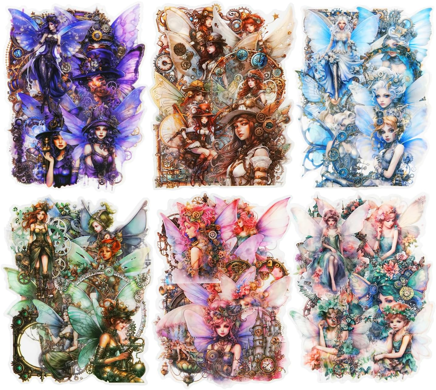Auriicleaf Steampunk Elf Scrapbook Stickers Set, 120PCS Fairy Ephemera for Scrapbooking, Junk Journaling, Crafting, DIY Projects, Diaries, and Art Supplies image number 4