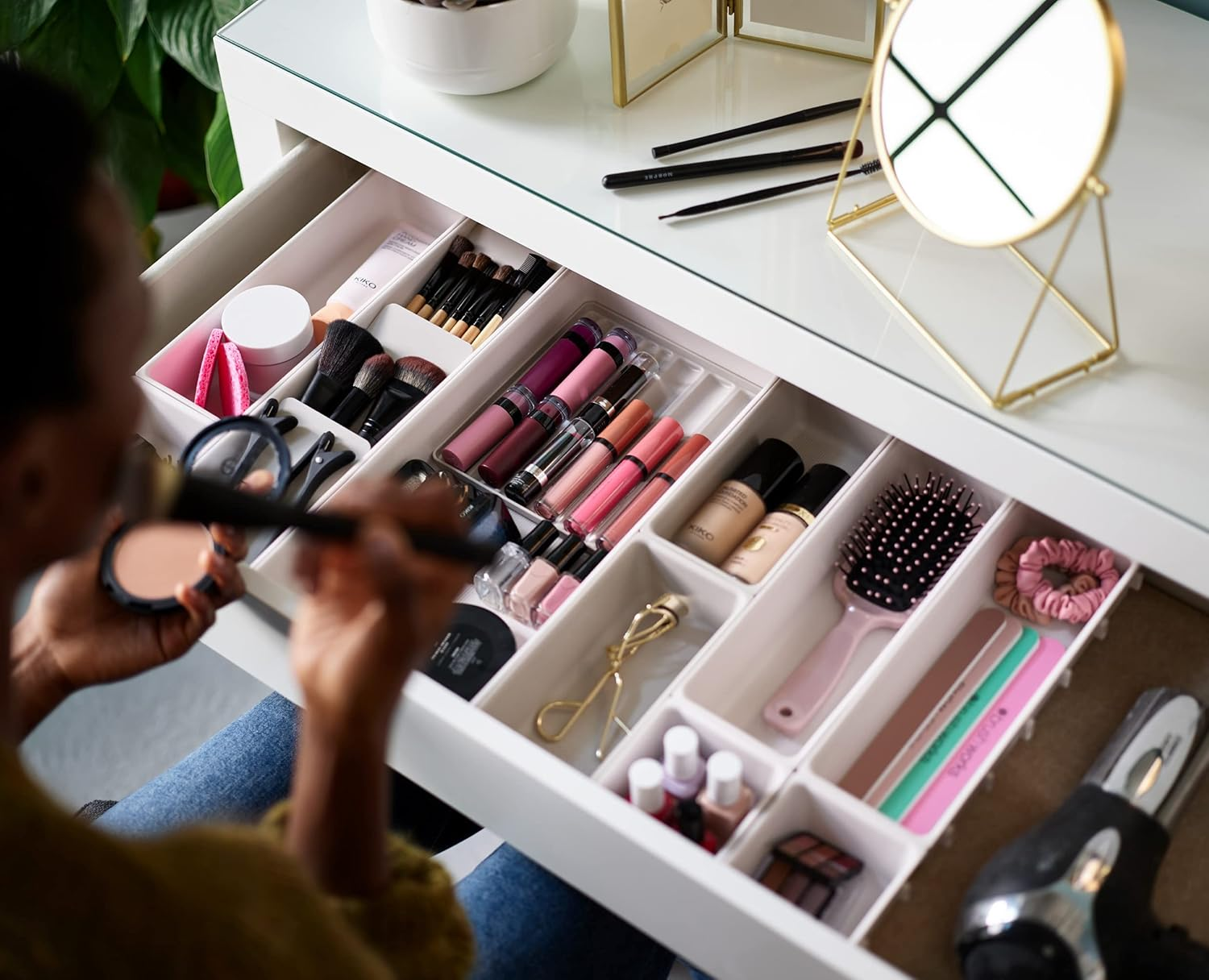 Joseph Joseph Viva - Modular 12-Piece Makeup Beauty Drawer Organiser Set, Storage Boxes Dividers for Makeup, Beauty Grooming Items, Cosmetics, Hair Accessories image number 3