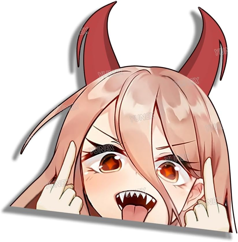 YUNEX 5.1 Inch Anime Akame Car Decals Peeking Creative Vinyl Stickers for Bumper Window Laptop Motorcycle Luggage Waterproof