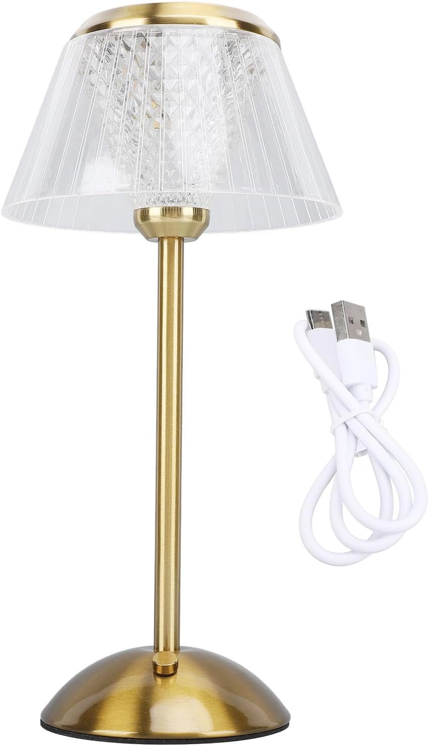 Cryfokt Crystal Desk Lamp Rechargeable 3 Color Temperature Dimmable LED Nightstand Table Light for Bedroom Living Room, Touch Control for Various Activities image number 3