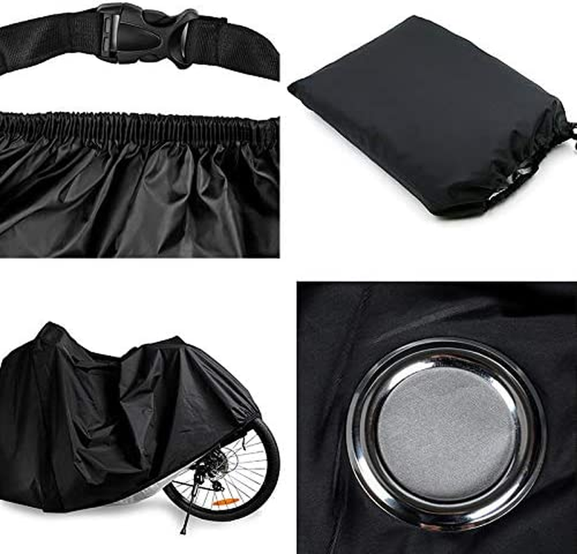 Waterproof Bike Cover [3 Sizes Available] with Lock Holes for Outdoor Bicycle Storage, 210T Polyester Taffeta Fabric, PU Coating, UV Protection, Rain-Wind-Dust Proof, for Mountain Bikes, Road Bikes, Electric Bikes image number 4
