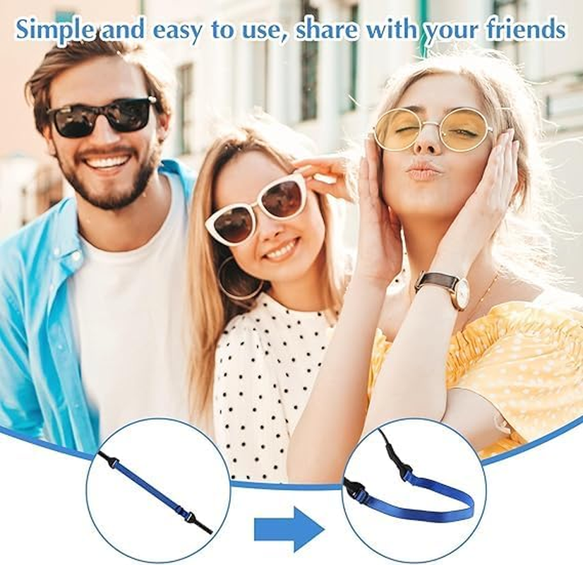 Glasses Strap Sunglasses Strap Glasses Chain Adjustable Eyeglasses Retainer Strap, Glasses Straps Holder Anti-Slip, Glasses String Cord Universal Eyewear Holder for Men Women 8 Pack image number 2