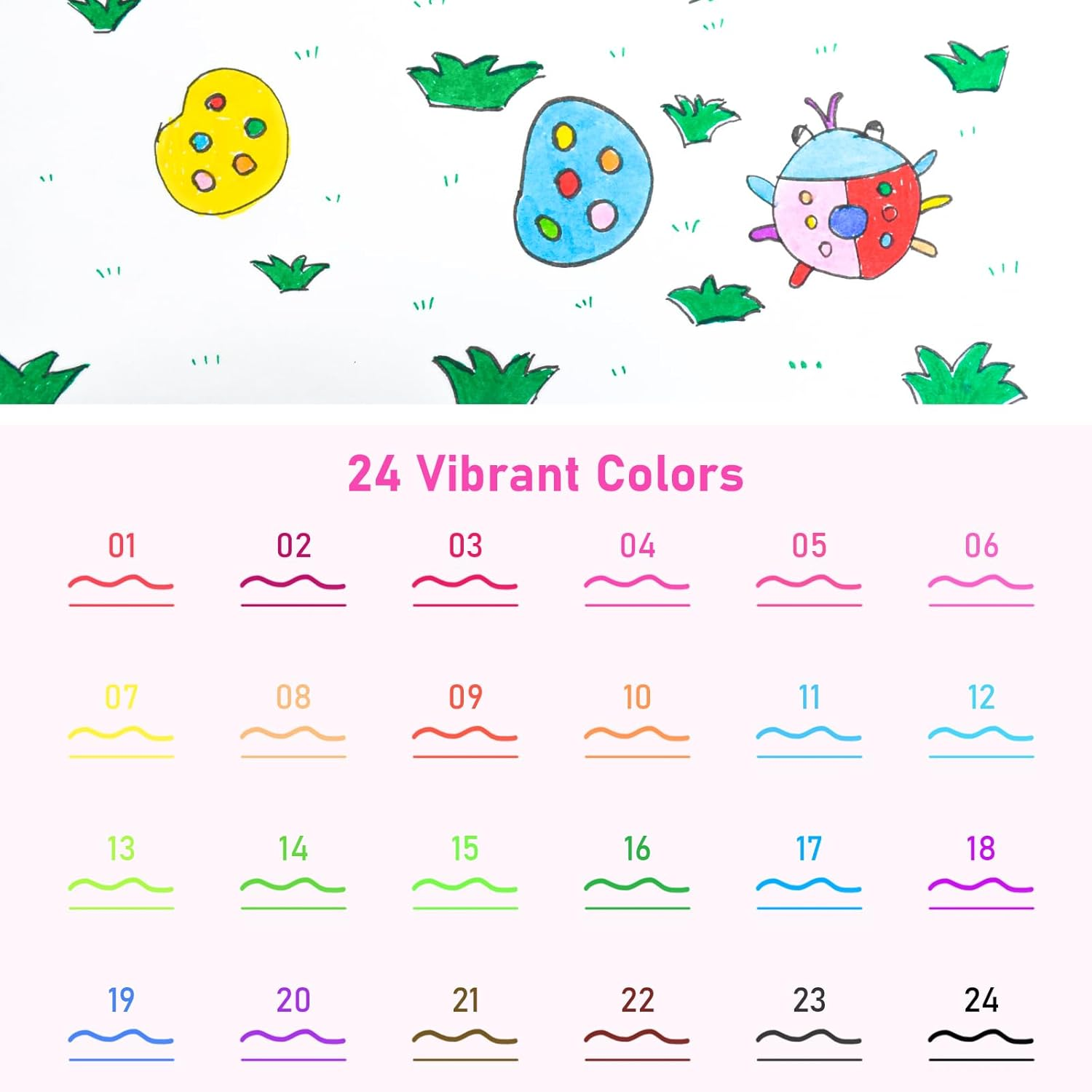 SAYEEC Watercolor Dual Brush Pens 24 Colors Art Coloring Markers Fine and Brush Tip Drawing Pens Artist Colored Markers for Adult Coloring Books Doodling Bullet Journaling Hand Lettering Calligraphy - 36 Pack image number 3