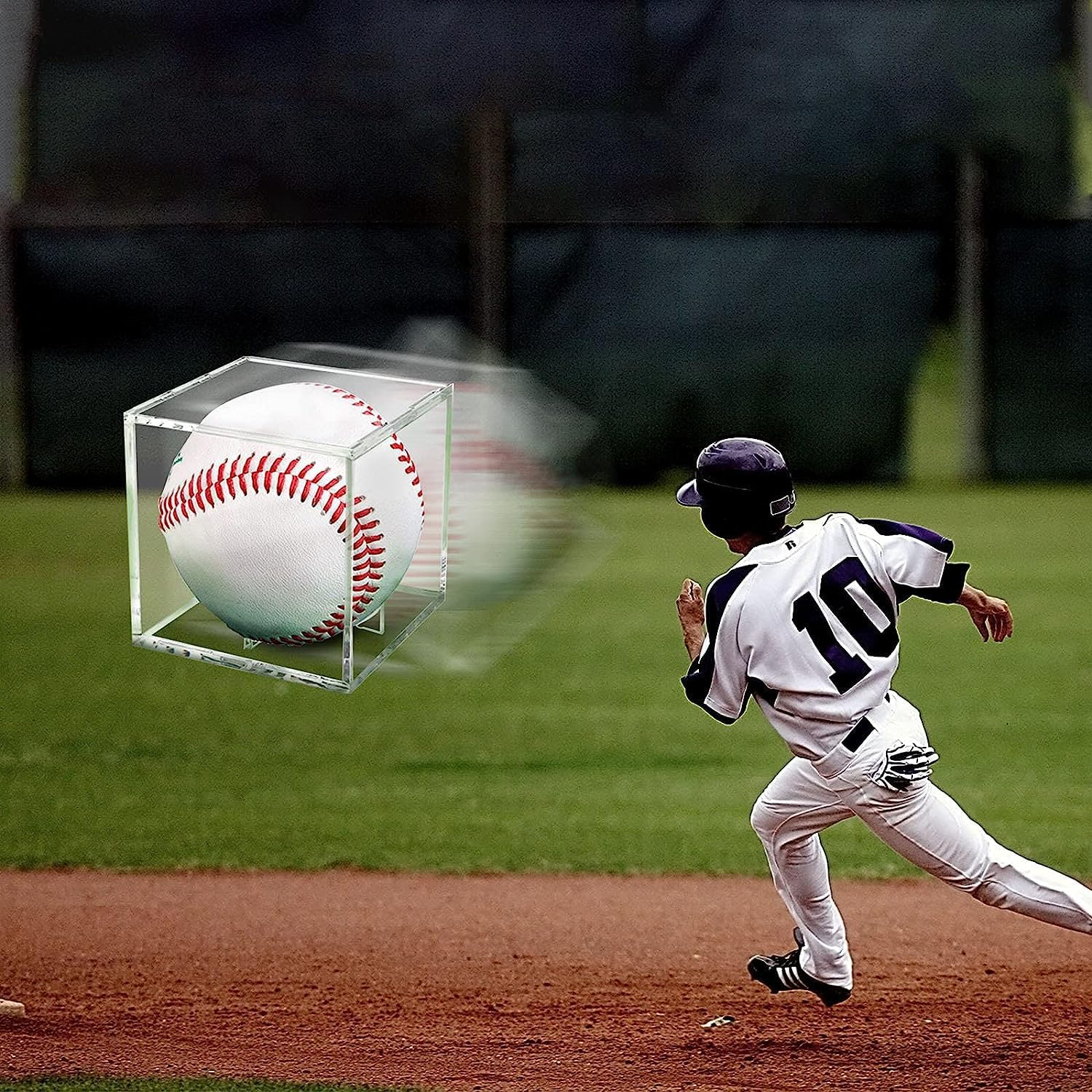 Danodoi Baseball Display Case UV Protected Acrylic Clear Baseball Holder Square Cube Ball Protector Memorabilia Autograph Display Box for Official Size Baseball image number 4