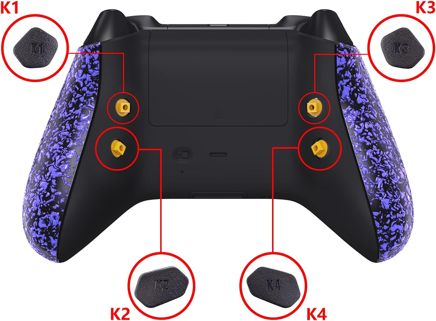 Extremerate Textured Purple Hope Programable Remap Kit for Xbox Series X/S Controller, Upgrade Boards & Redesigned Back Shell & Side Rails & Back Buttons for Xbox Core Controller image number 4
