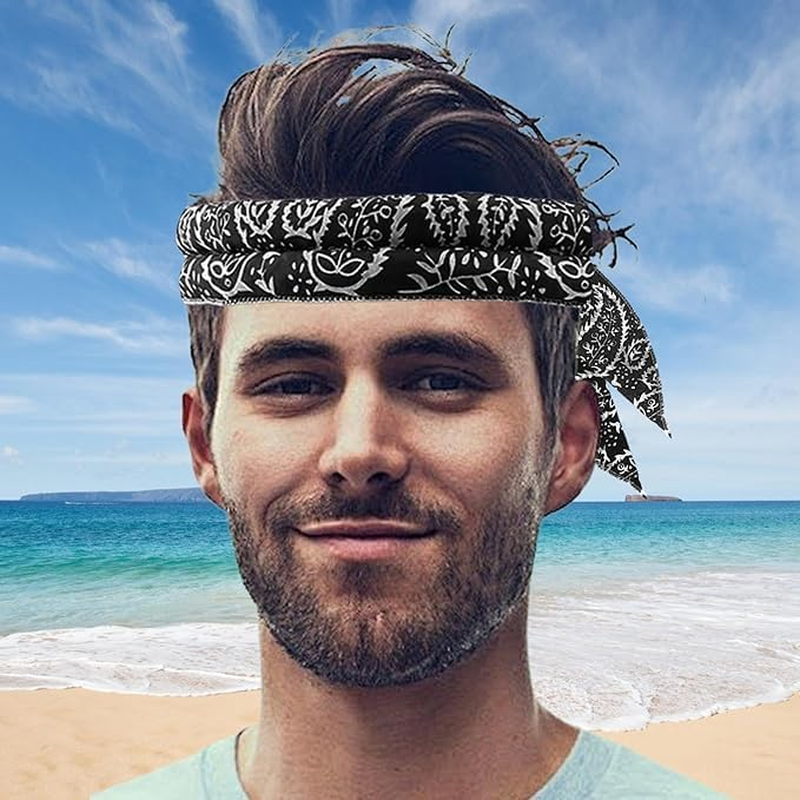 Neck Wrap Headband 100X5Cm Cooling Bandana for Neck Cooling Bandana Scarf Cold Towel Printed Soaked Tie around Neck - Blue image number 4