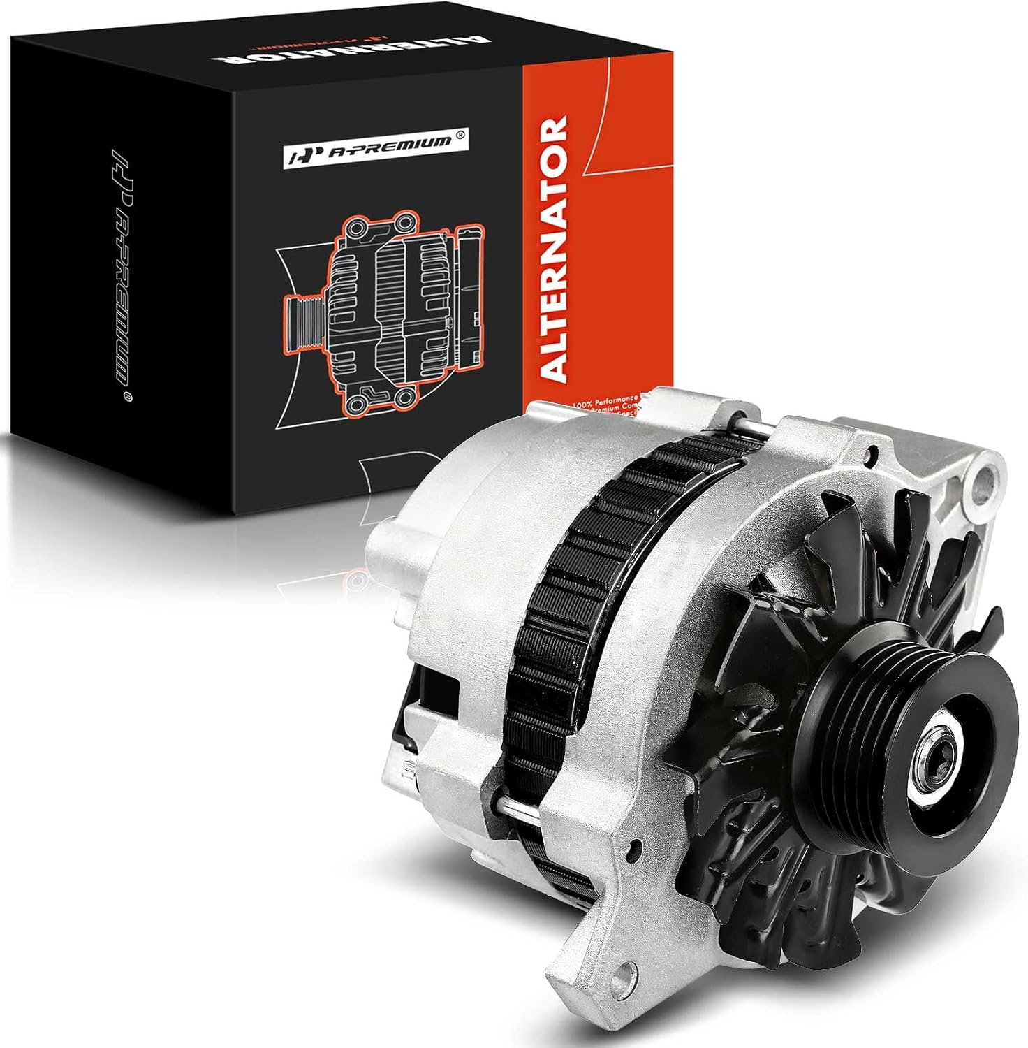 A-Premium Alternator Compatible with Chevrolet Corvette 1986 V8 5.7L 105A 12V CW 6-Groove Pulley image number 1