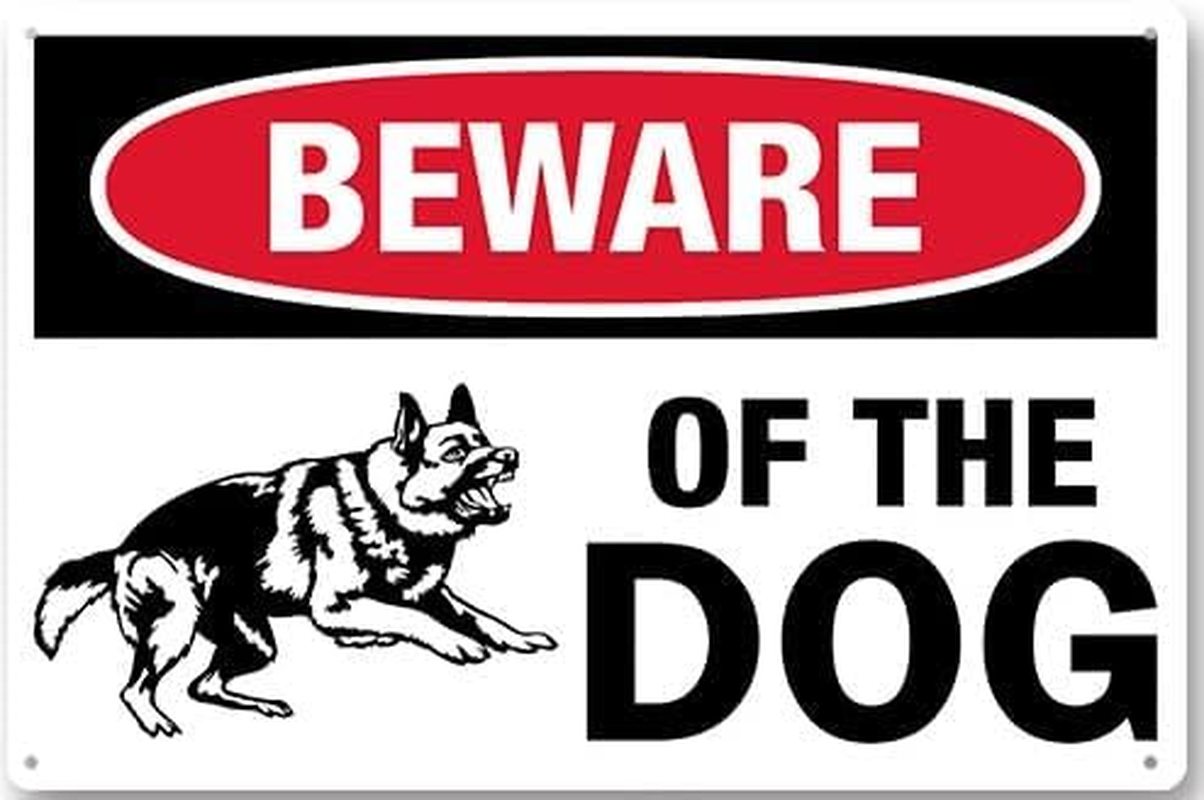 Dog Warning Sign, Beware of the Dog Warning Sign, Reflective, for Fence/Wall Use, Made of Tin, 8 X 12 Inches image number 2
