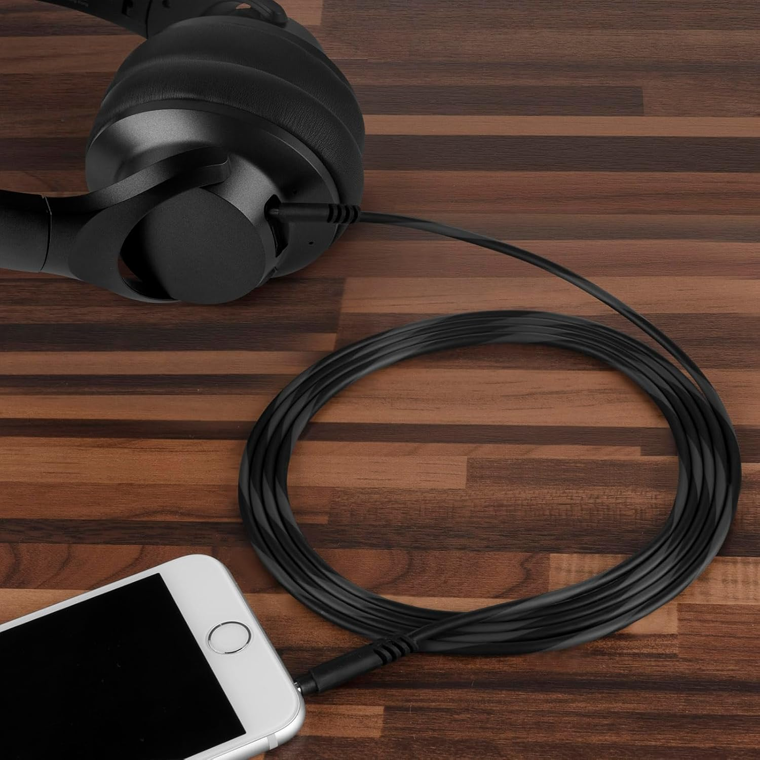 Linkidea Audio Cable for Yamaha YH-L500A, Anker Soundcore H30I, Life Q30/Q20I/Q20, Q45, Space One, Ath-M50Xbt2/ M20Xbt/ SR5 Headphones, 3.5Mm Replacement Aux Cord (5 Ft/1.5 M) image number 2