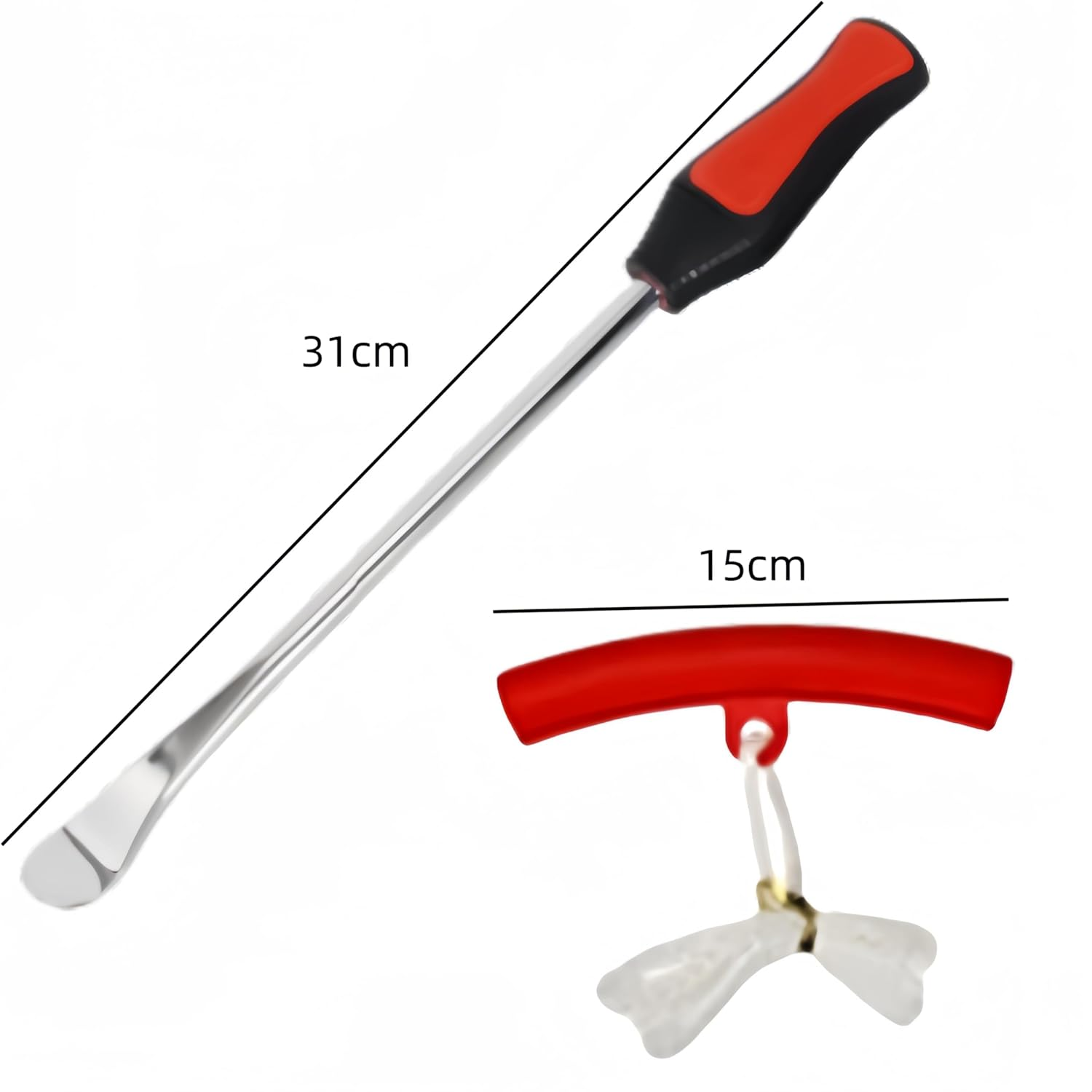 Ai-Oumleef Tire Spoon Lever, Tyre Mounting,Steel Tire Spoons Tool Set for Bike and Motorcycle, 3 Tire Spoons, 3 Rim Protectors, Valve Tool, Motorcycle Bike Tire Lever, Valve Cores image number 1