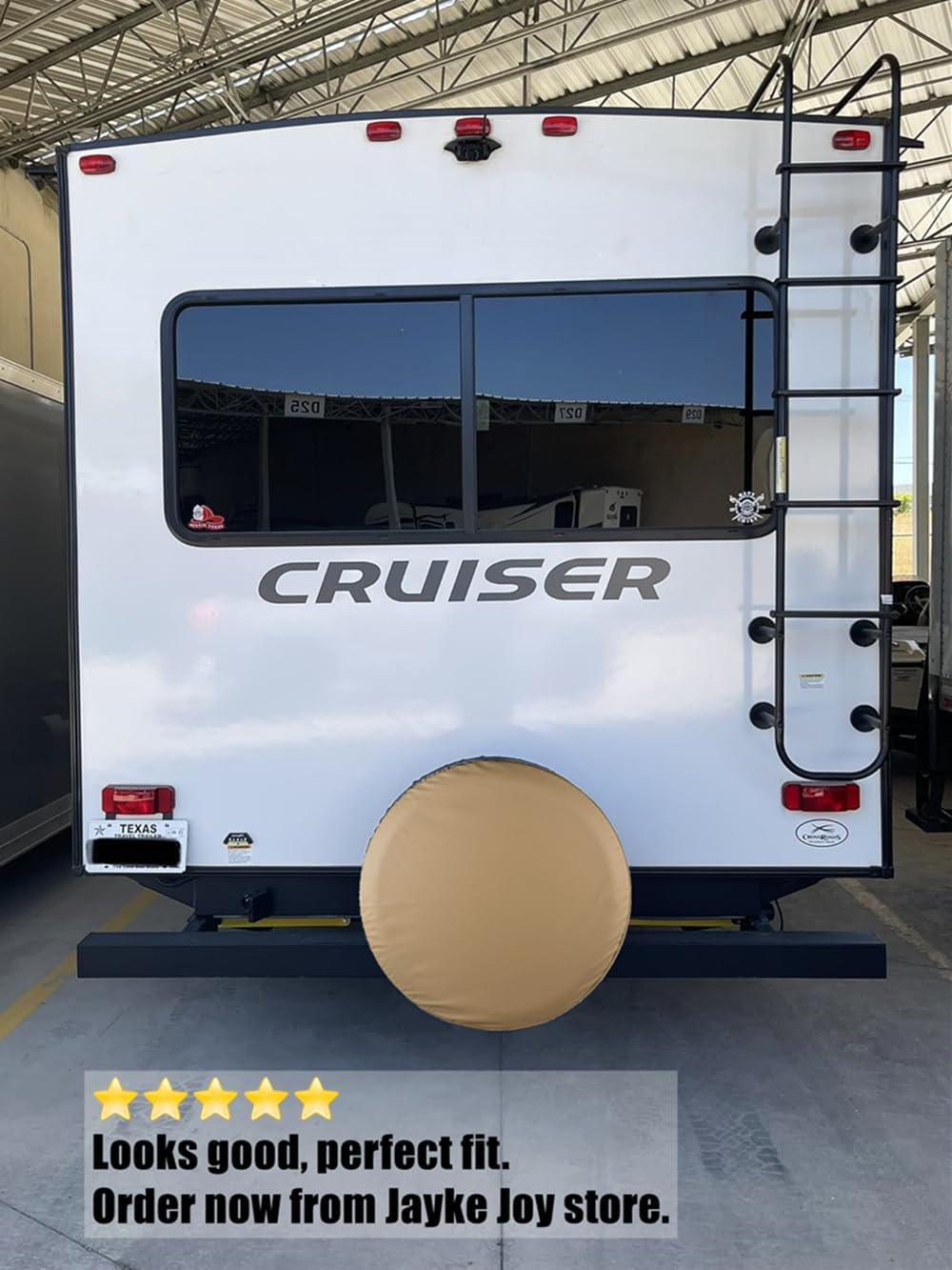 Spare Tire Cover, Beige Wheel Cover Waterproof PVC Leather Dust-Proof Universal Fit for Jeep, Trailer, RV, SUV and Camper (16 Inch) image number 1