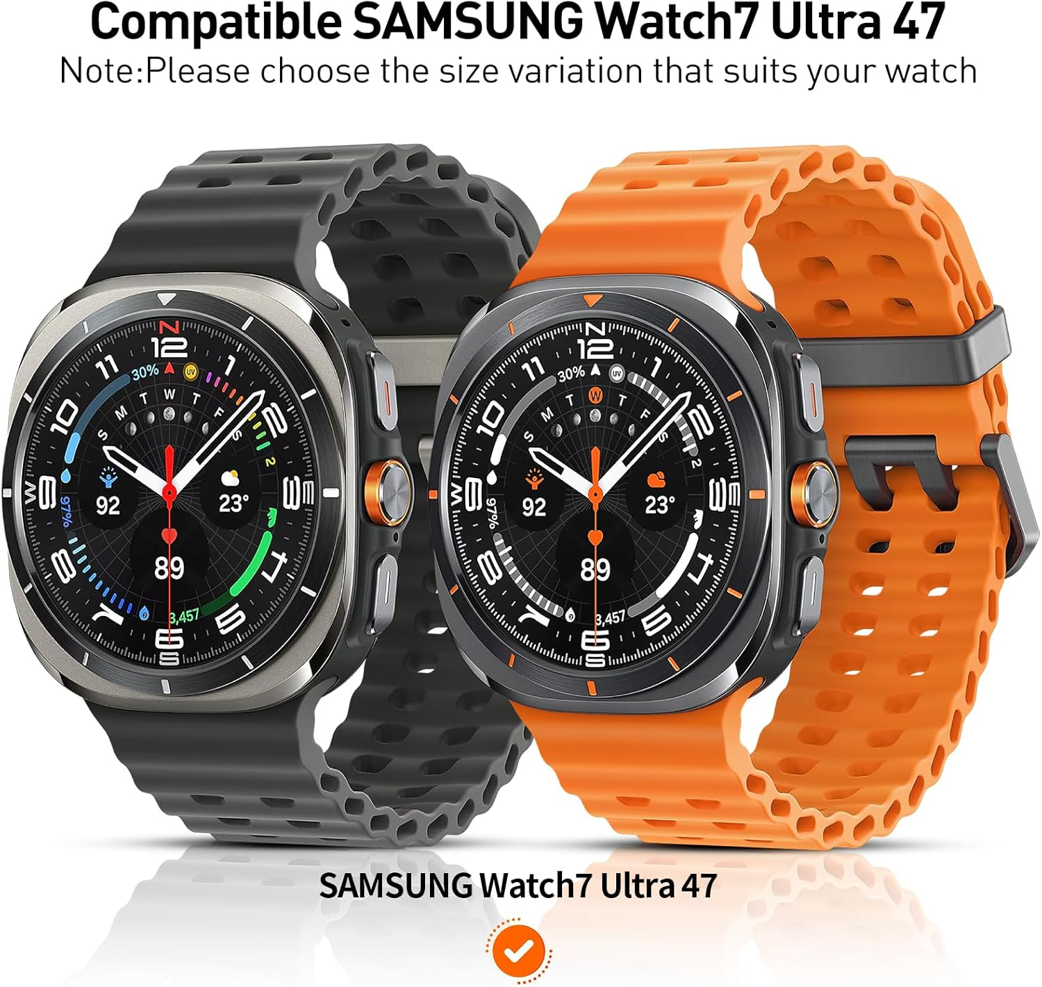 Suoman 2+2 Pack for Samsung Galaxy Watch 7/8 Ultra 47Mm (2024/2025) Case, HD Tempered Glass Screen Protector, All-Round TPU Protective Cover Bumper-Black+Black - Black*2+Hd*2 image number 5