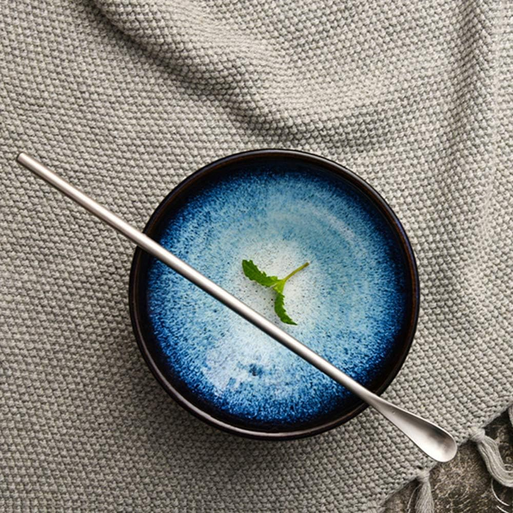 Delove Long Stainless Steel Cocktail Stirrers Stir Cocktail Drink Swizzle Stick Beverage Coffee Stirring Spoon- Mixing Spoon- Tiny Salt Condiment Spoon (10.3-Inch) image number 3