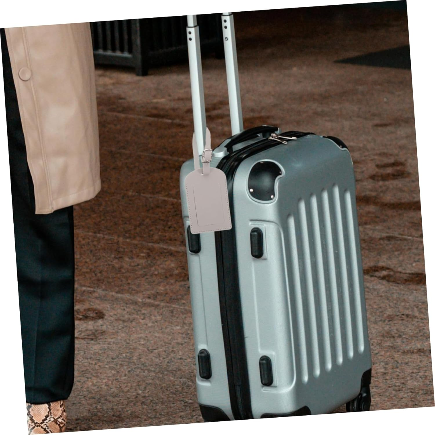 VANZACK 3Pcs Replacement Luggage Tags Pu Leather Privacy Protected Travel Suitcase Baggage Id Labels Classic Airplane Boarding Pass Design image number 4