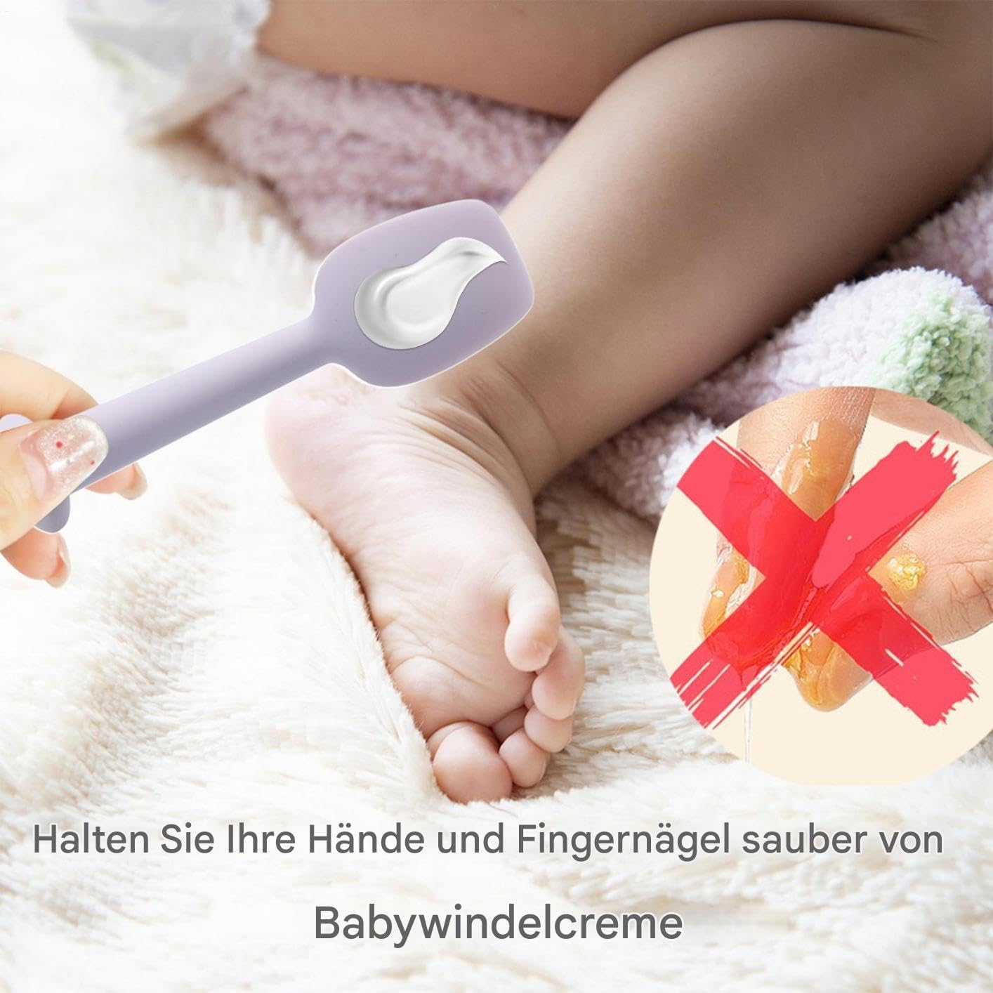 Spatula for Baby Cream, Nappy Paste Spatula, Nappy Cream Applicator Spatula, Soft Paste Applicator, Wipe Balm Tool for Baths, Nursery Cheeks and Butt Care image number 5