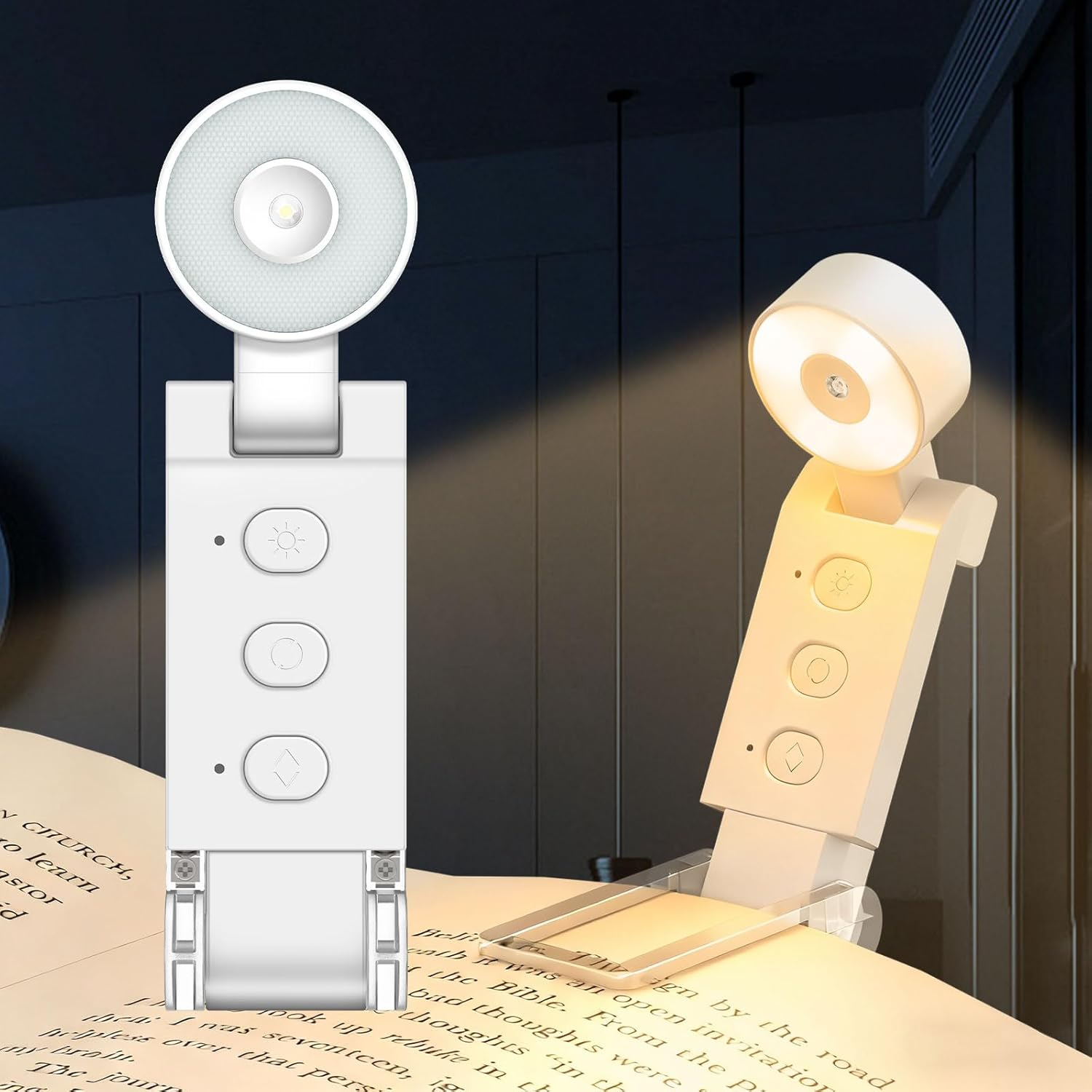 OUNAIDE Book Light for Reading in Bed, USB Rechargeable Reading Light, 5 Amber Colors & 6 Brightness Dimmable, Portable Clip-On Reading Lamp Perfect for Book Lovers/Travel image number 1