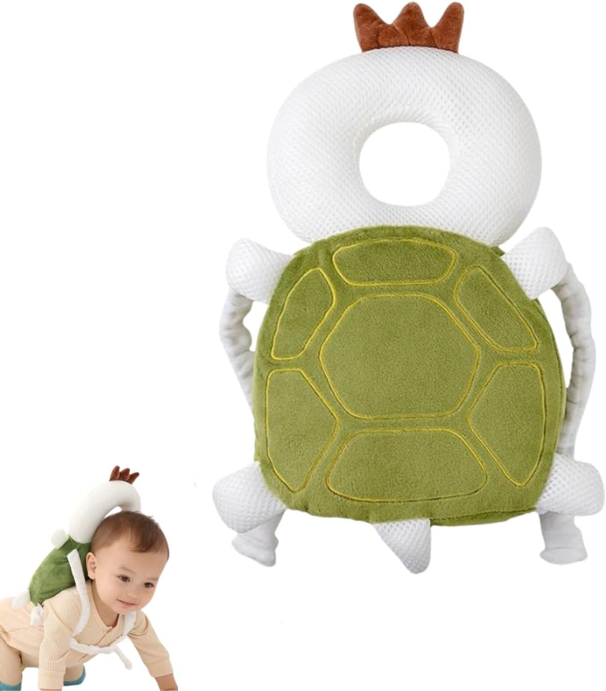 Poemtian Child Anti-Fall Back Protector, Head Protection Cushion, Cartoon Animal Shape Mesh Toddler Safety Head Protector for Baby Walking image number 2
