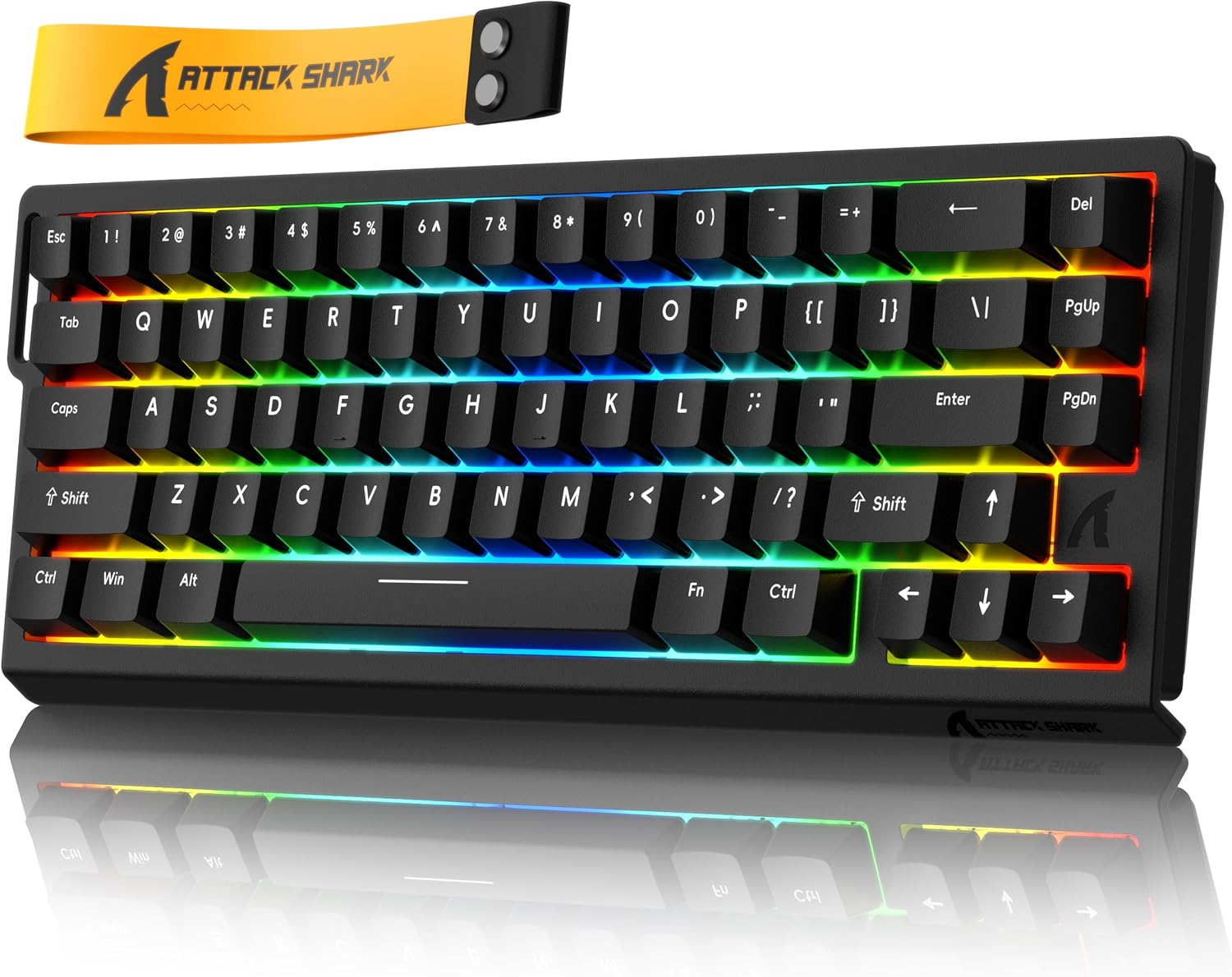 Attack Shark X68 HE 8000Hz Rapid Trigger Keyboard, 0.01Mm RT Accuracy Wired Gaming Keyboard with Magnetic Switch, Adjustable Actuation, Rapid Trigger, Snap Tap, RGB Lighting for Pc/Mac, Moonlight
