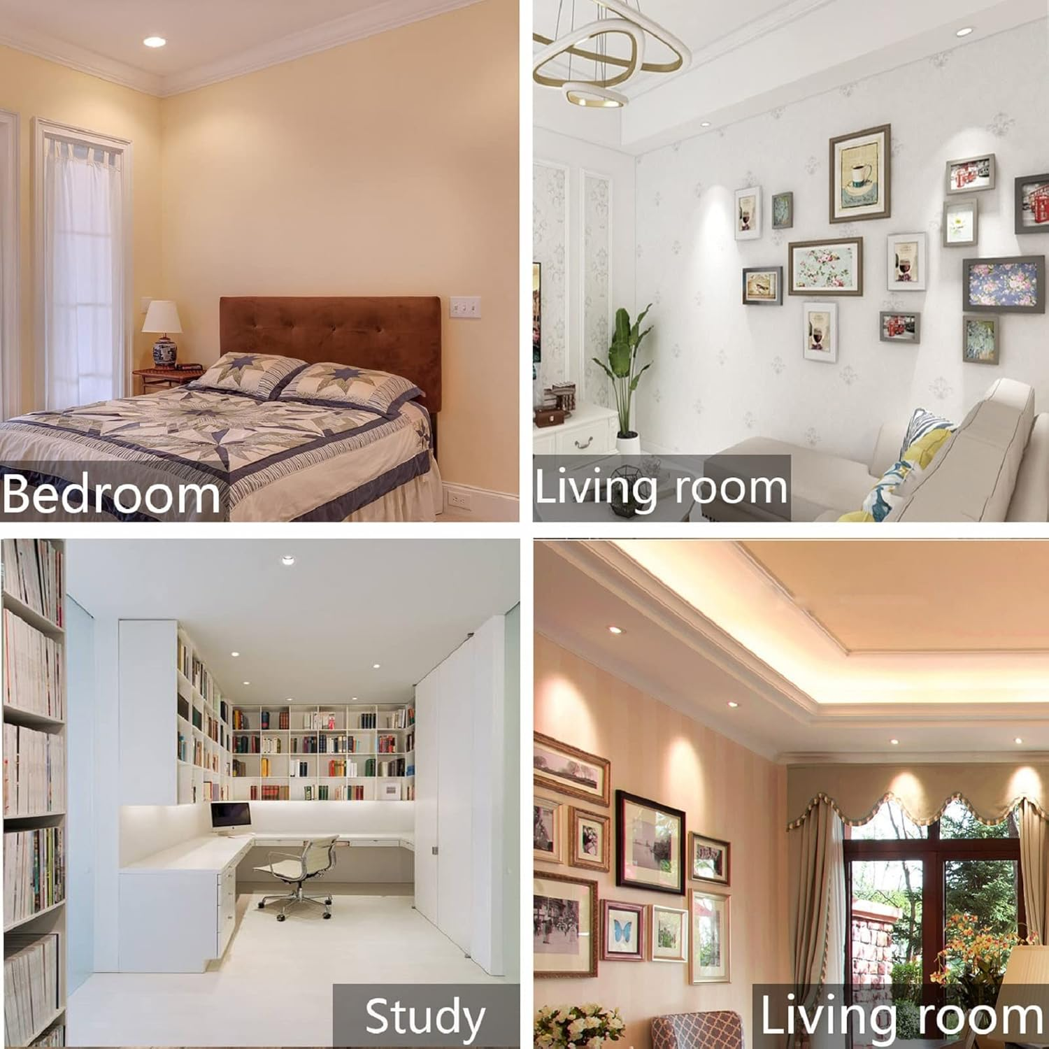 Allesgute 6X Recessed Ceiling Spotlights round Downlight Fittings Brushed Chrome Tilt GU10 Fittings with Lampholders 240V image number 4