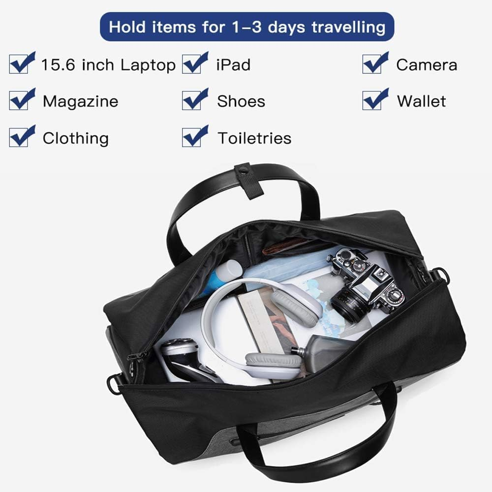 ABDULWEN 4-In-1 Convertible Garment Bag with Shoe Compartment, Carry on Travel Suit Bag Waterproof Duffel Weekender Bag for Men & Women, Grey image number 1